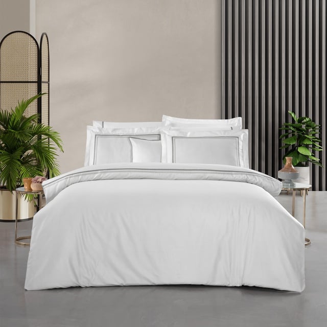 Yatsan Maison Shiny Merserize Pamuk Gri Çift Kişilik Nevresim Takımı