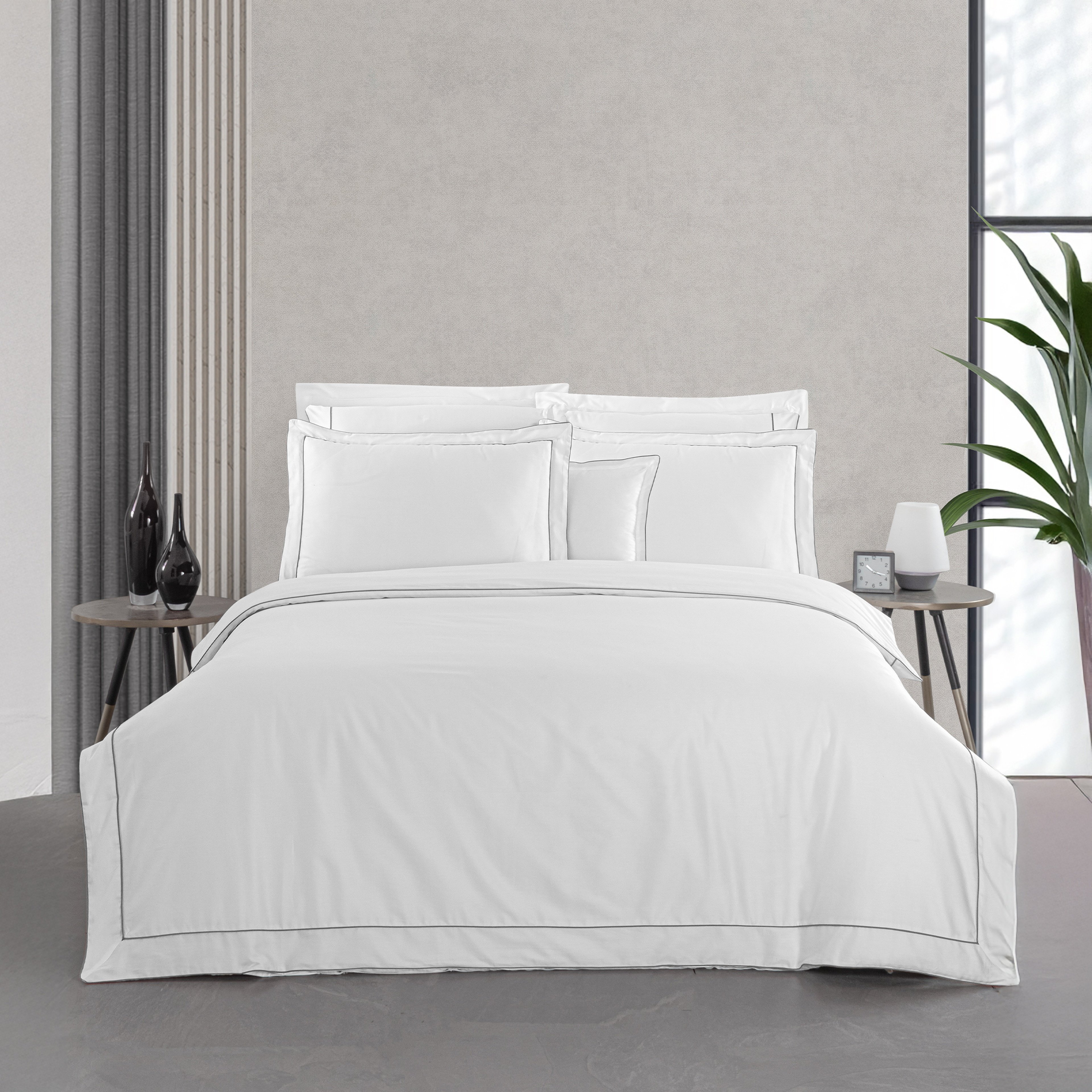 Yatsan Maison Classy Mısır Pamuğu Gri Çift Kişilik Nevresim Takımı