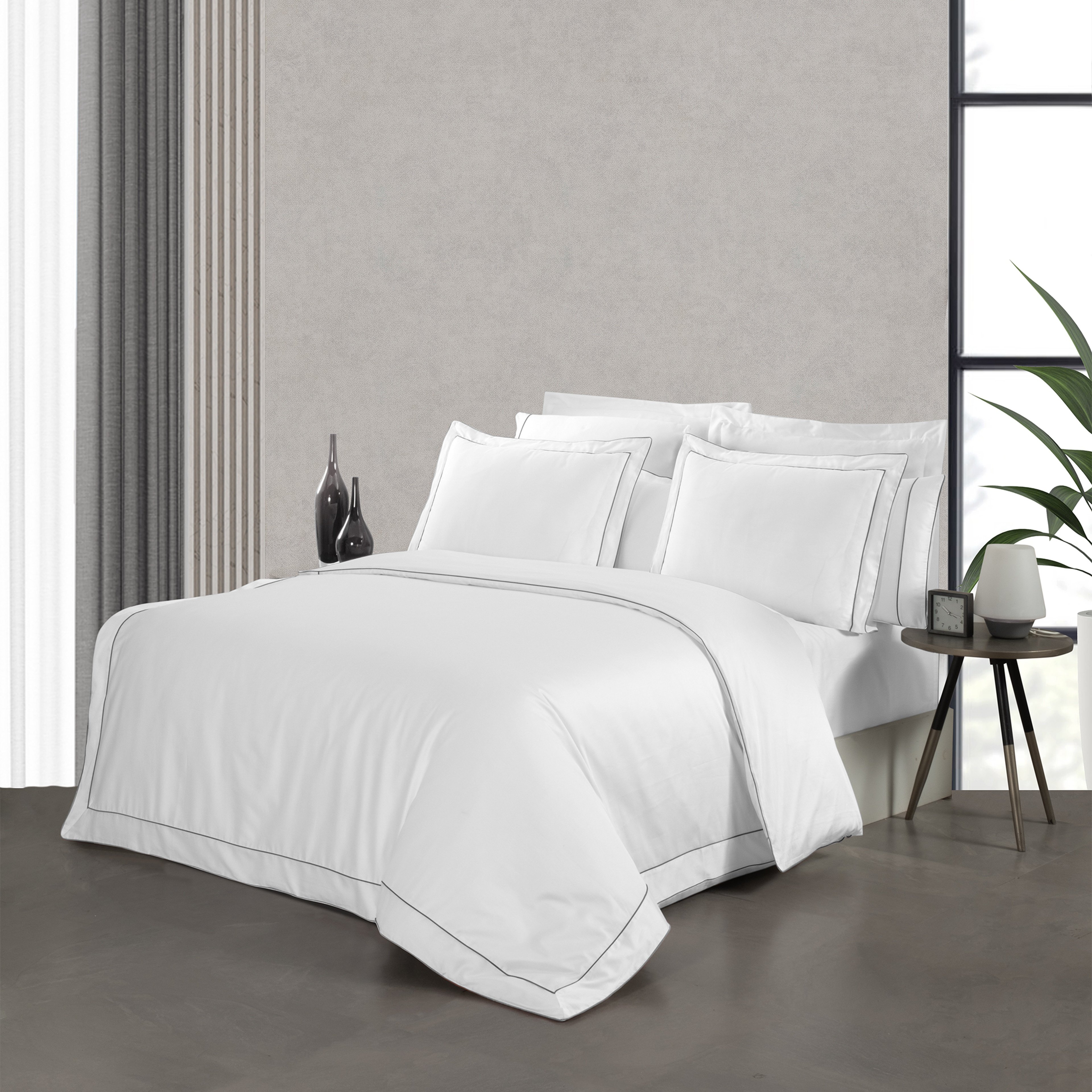 Yatsan Maison Classy Mısır Pamuğu Gri Çift Kişilik Nevresim Takımı