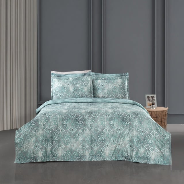 Yatsan Maison Oriental Merserize Pamuk Yeşil Çift Kişilik Nevresim Takımı