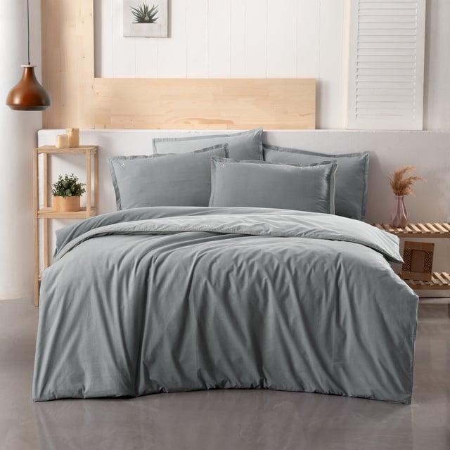 Yatsan Maison Comfy And Cosy  Pamuklu Gri Çift Kişilik Nevresim Takımı