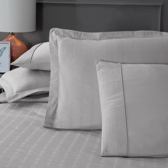 Yatsan Maison Jacquard Classy Merserize Pamuk Gri Nevresim Çift Kişilik Takımı