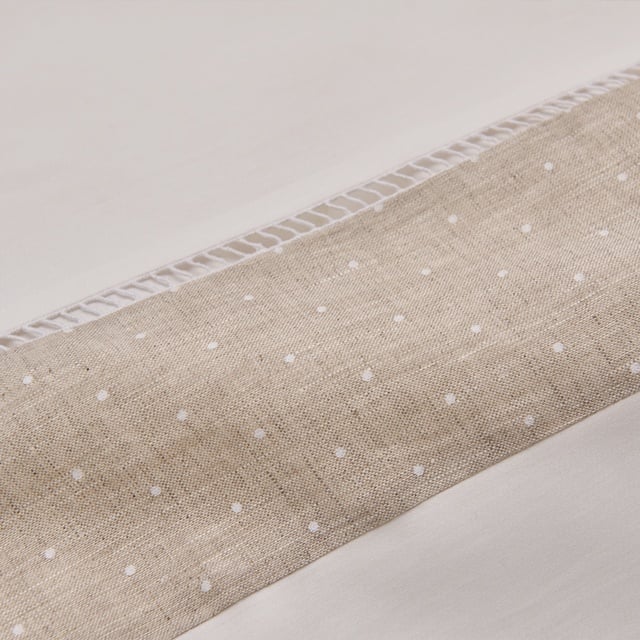 Yatsan Maison Linen Classy Pamuk Saten Beyaz Keten Çift Kişilik Nevresim Takımı