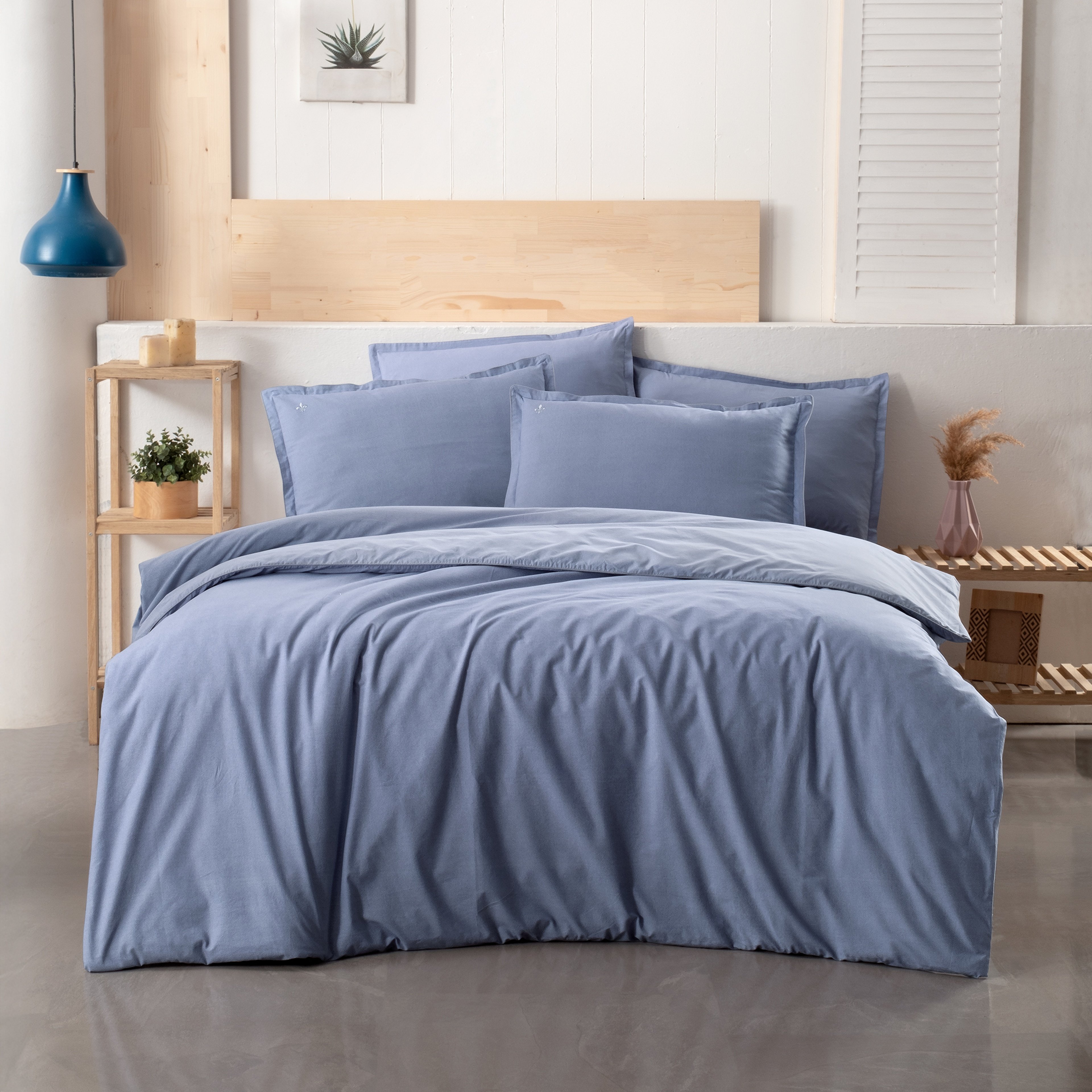 Yatsan Maison Comfy And Cosy Pamuklu Mavi Çift Kişilik Nevresim Takımı