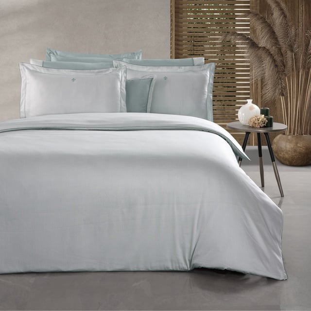 Yatsan Maison Herringbone Merserize Pamuk Yeşil Tek Kişilik Nevresim Takımı