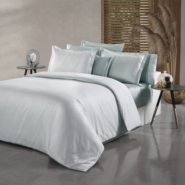 Yatsan Maison Herringbone Merserize Pamuk Yeşil Tek Kişilik Nevresim Takımı