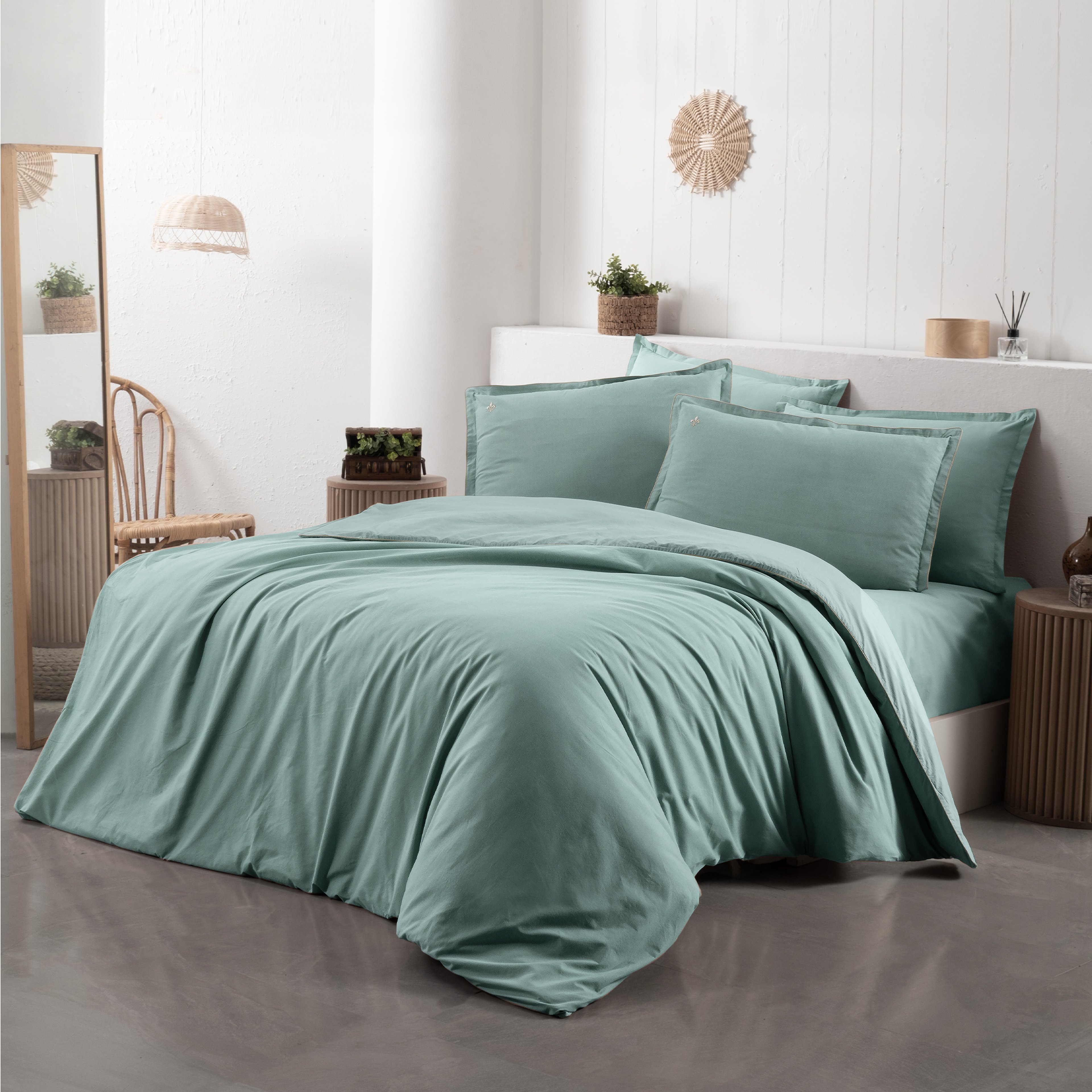 Yatsan Maison Comfy And Cosy Pamuklu Yeşil Çift Kişilik Nevresim Takımı