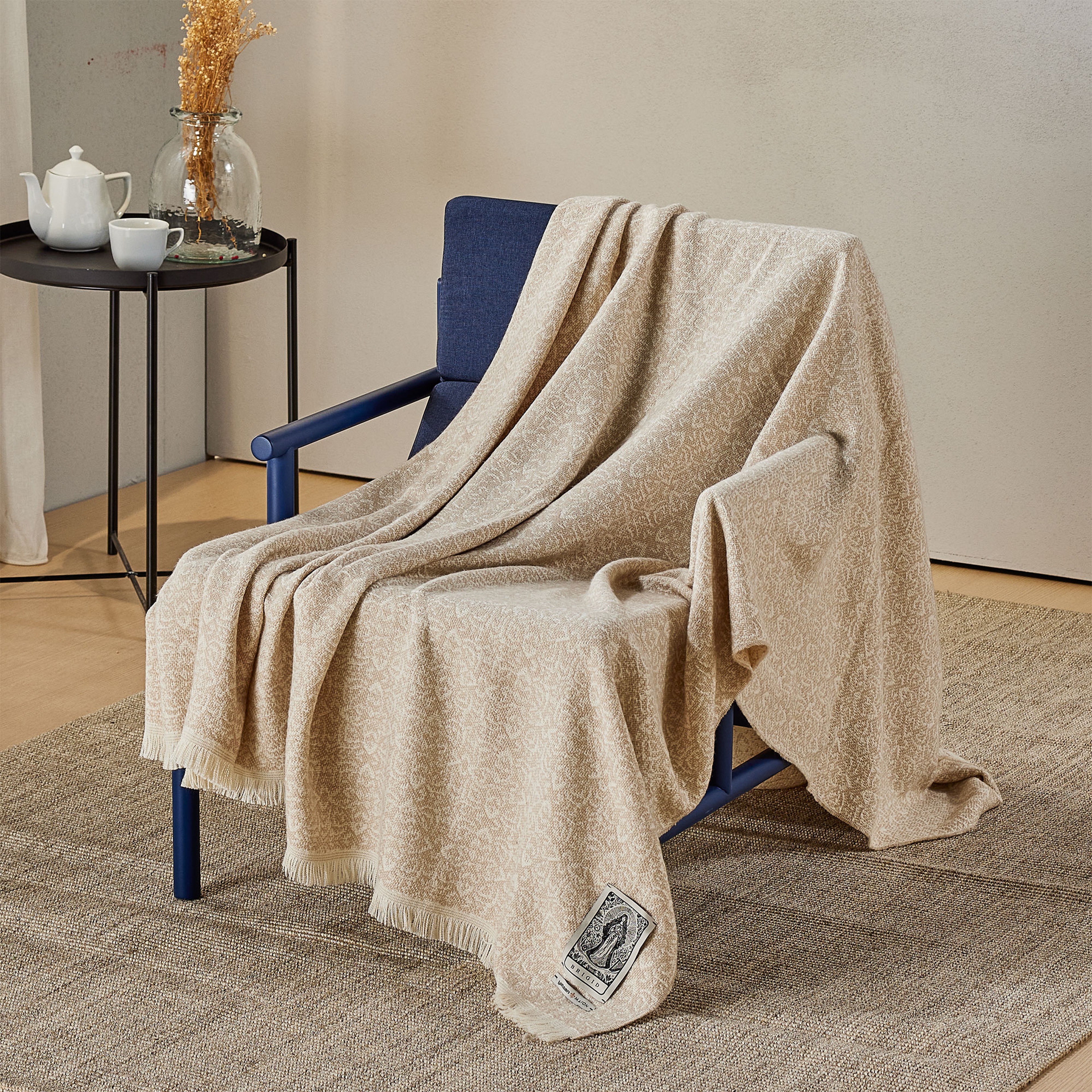 Yatsan Maison Brigid Throw TV Battaniyesi Latte