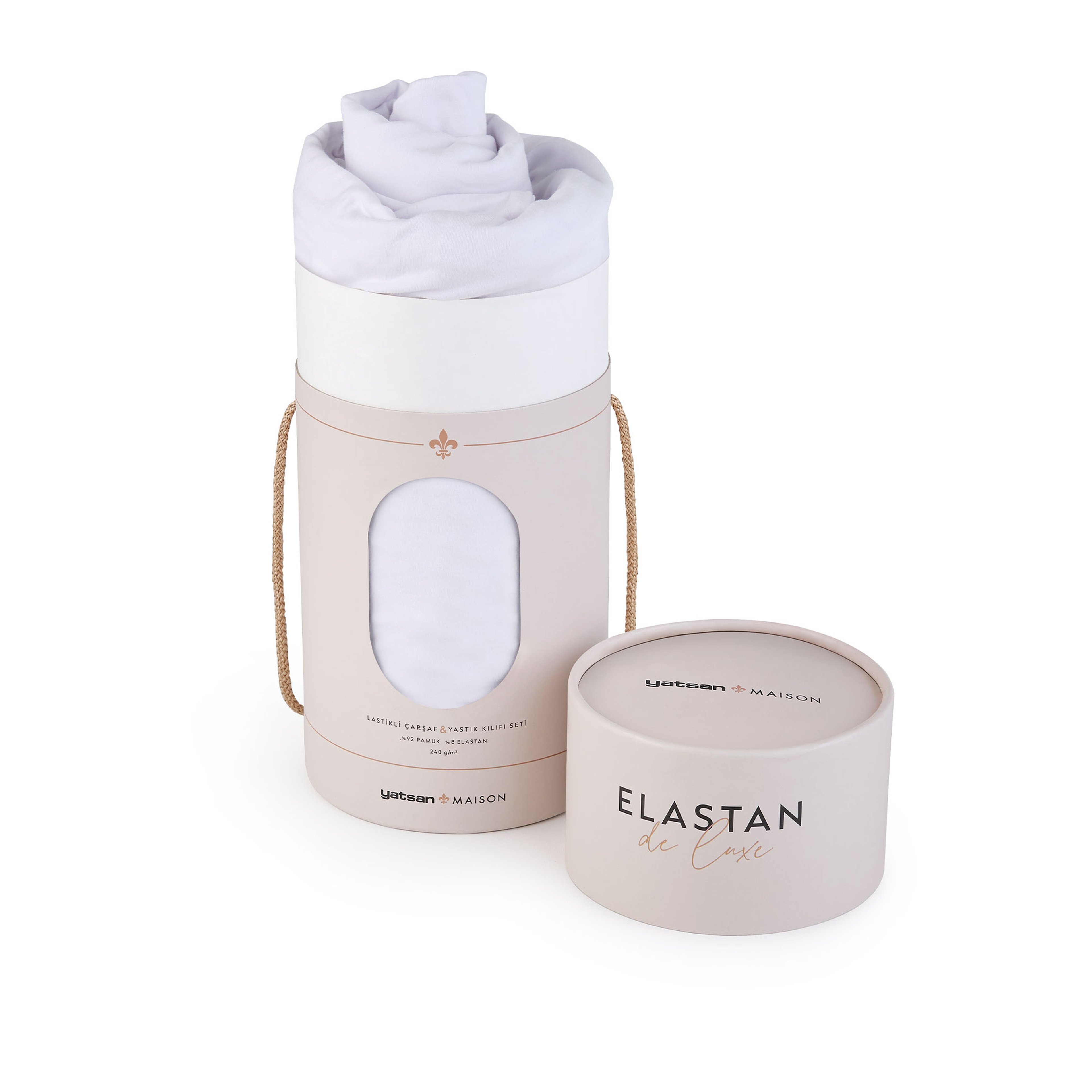 Elastan De Luxe Lastikli Çarşaf & Yastık Kılıf Seti Beyaz