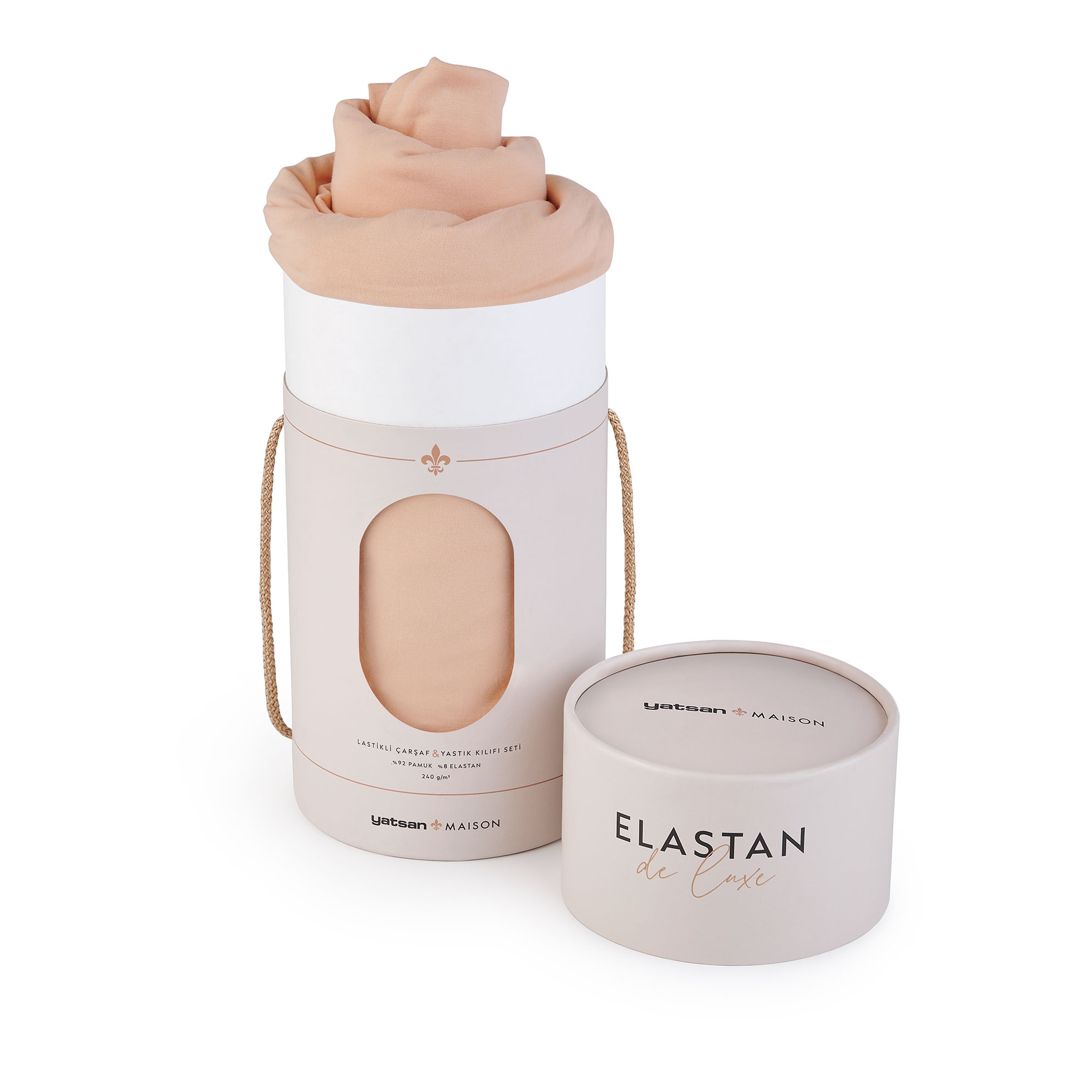 Elastan De Luxe Lastikli Çarşaf & Yastık Kılıf Seti Somon