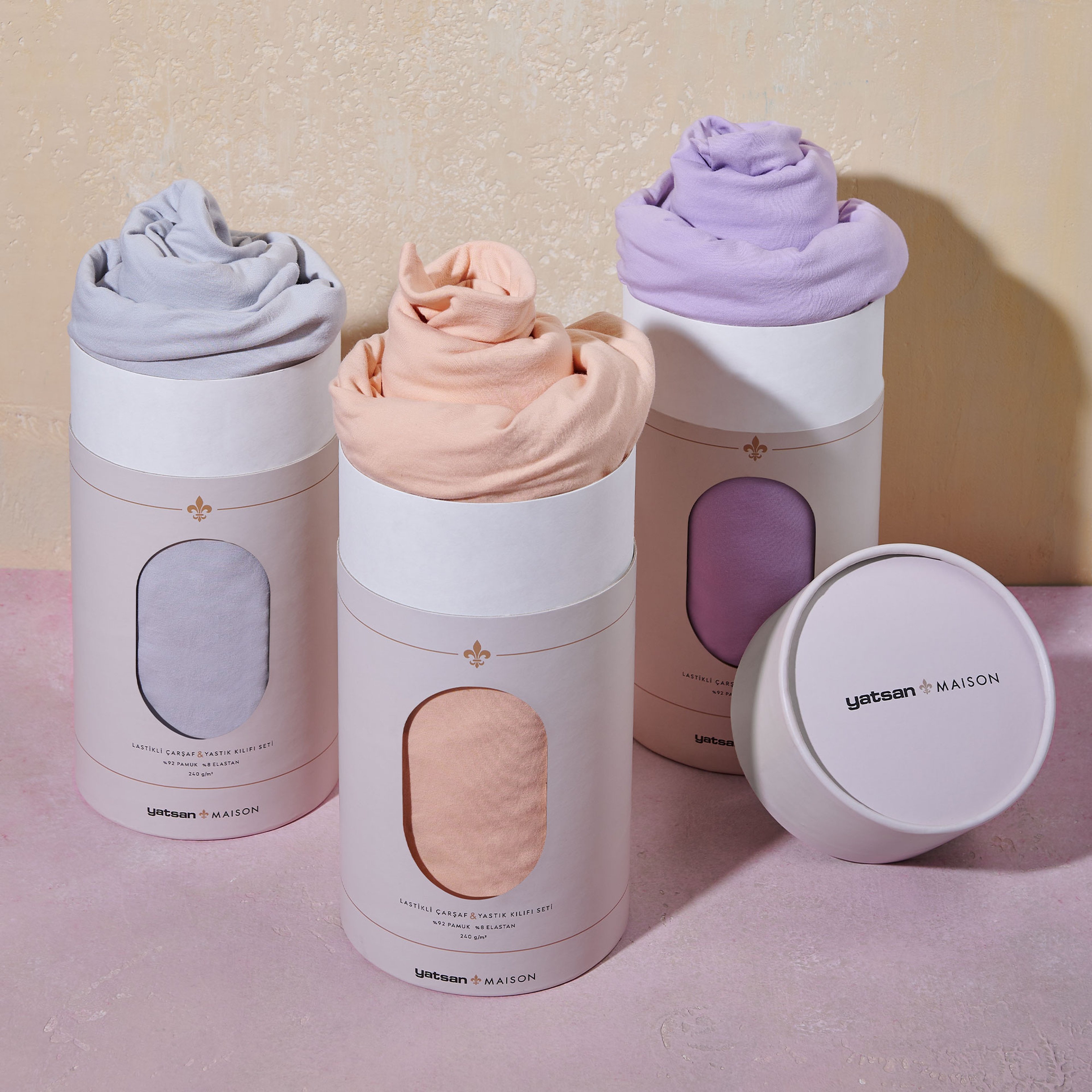 Elastan De Luxe Lastikli Çarşaf & Yastık Kılıf Seti Somon