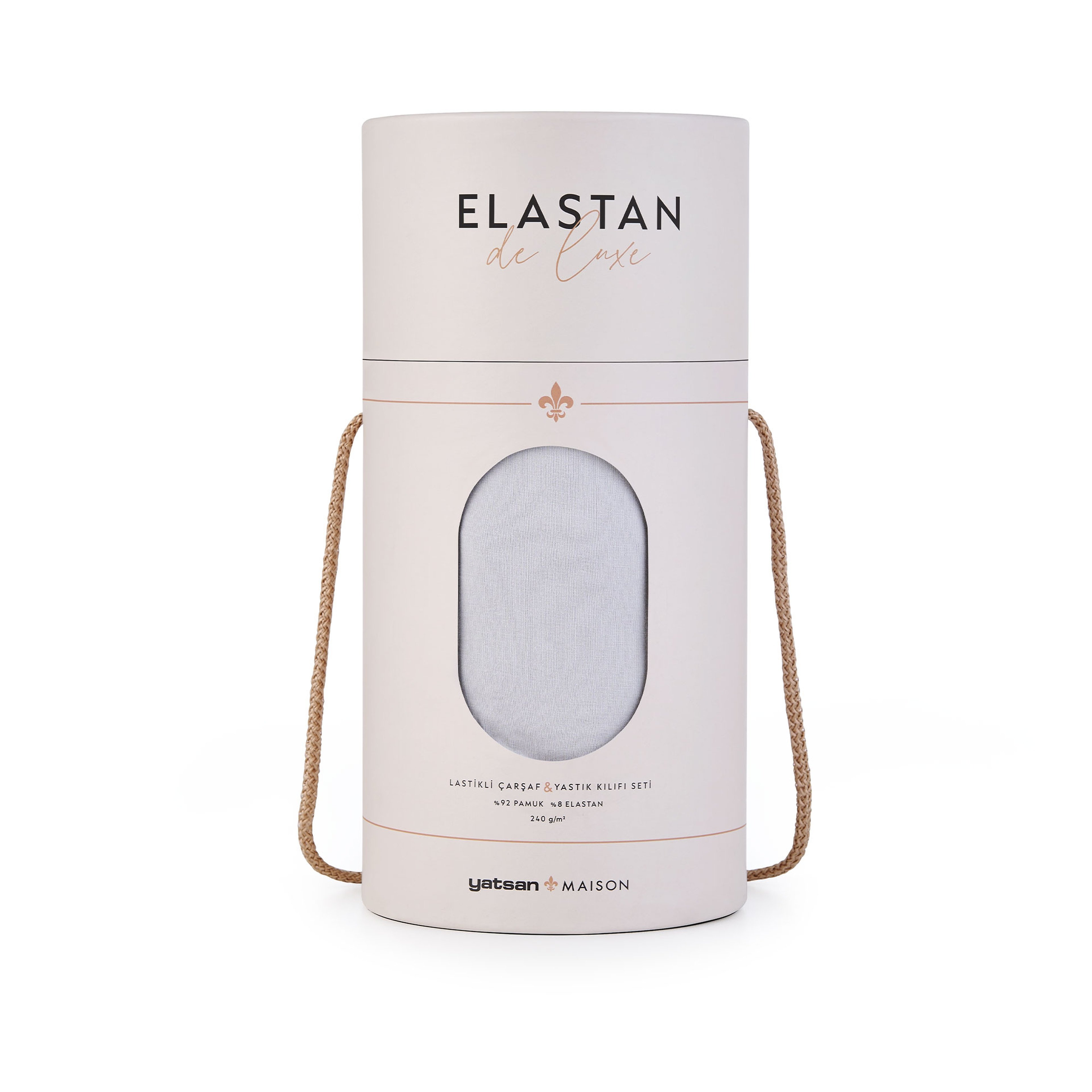 Elastan De Luxe Lastikli Çarşaf & Yastık Kılıf Seti Açık Gri