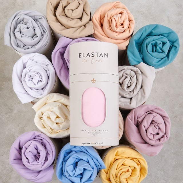 Elastan De Luxe Lastikli Çarşaf & Yastık Kılıf Seti Mavi