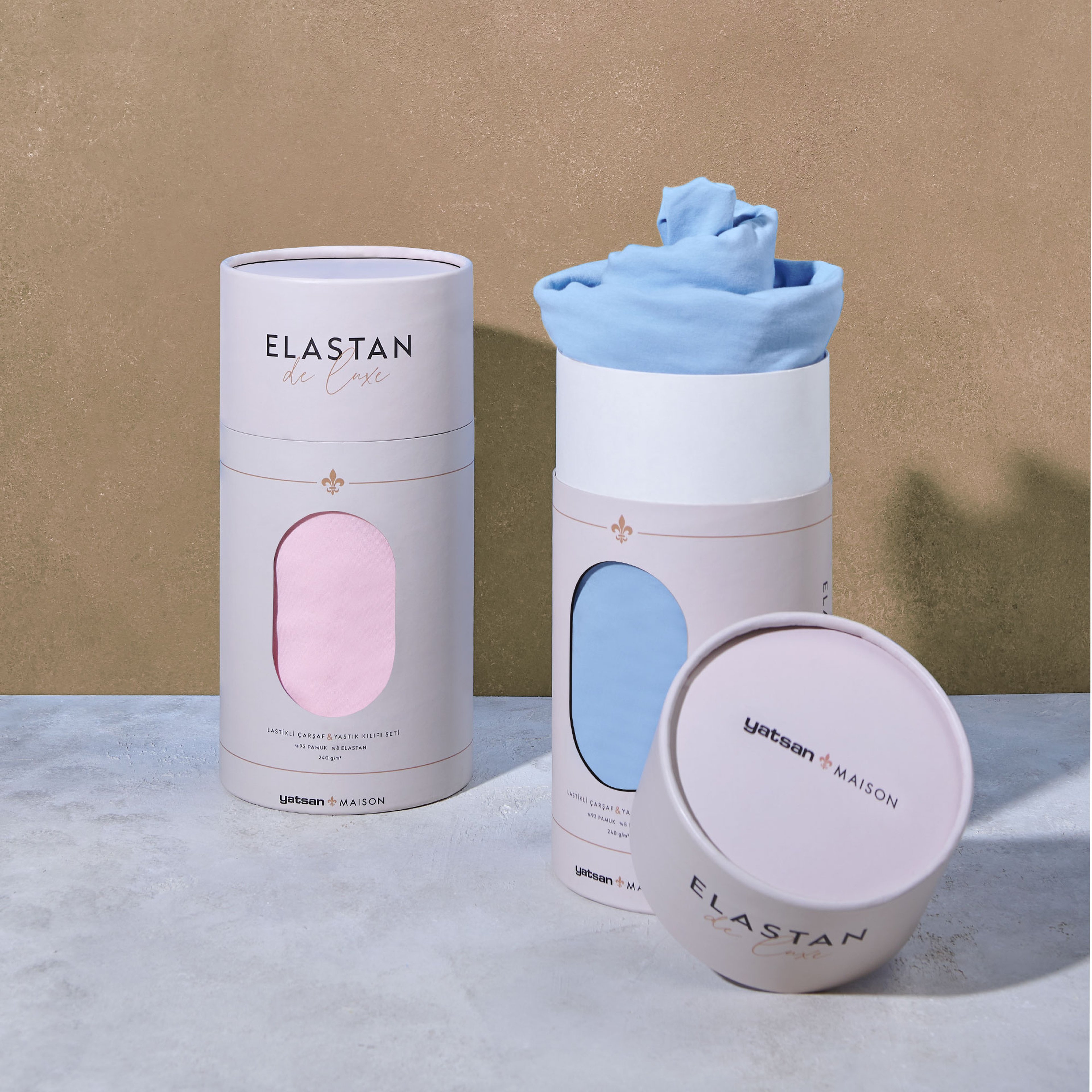 Elastan De Luxe Lastikli Çarşaf & Yastık Kılıf Seti Mavi