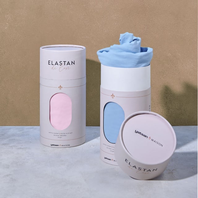 Elastan De Luxe Lastikli Çarşaf & Yastık Kılıf Seti Mavi