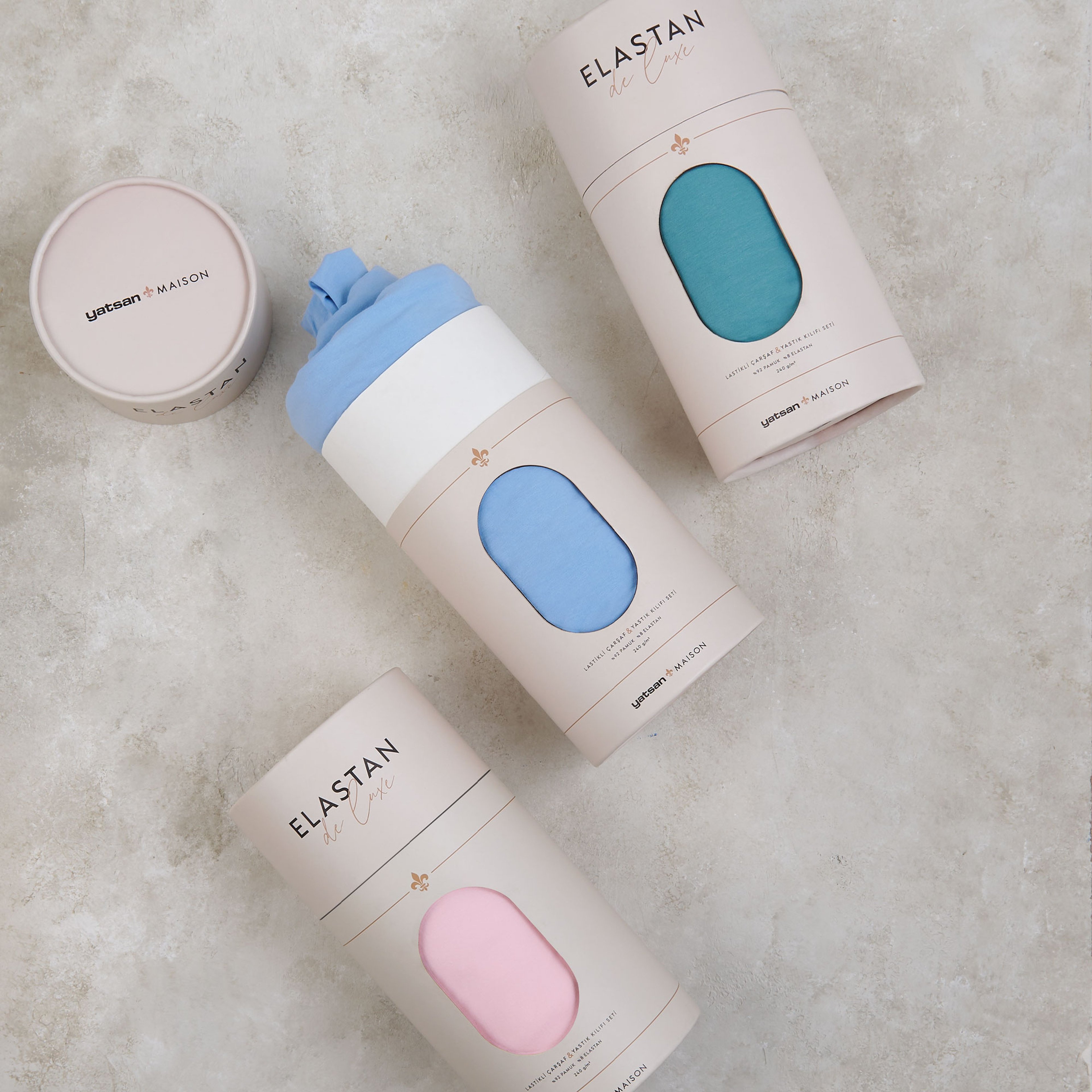 Elastan De Luxe Lastikli Çarşaf & Yastık Kılıf Seti Mavi