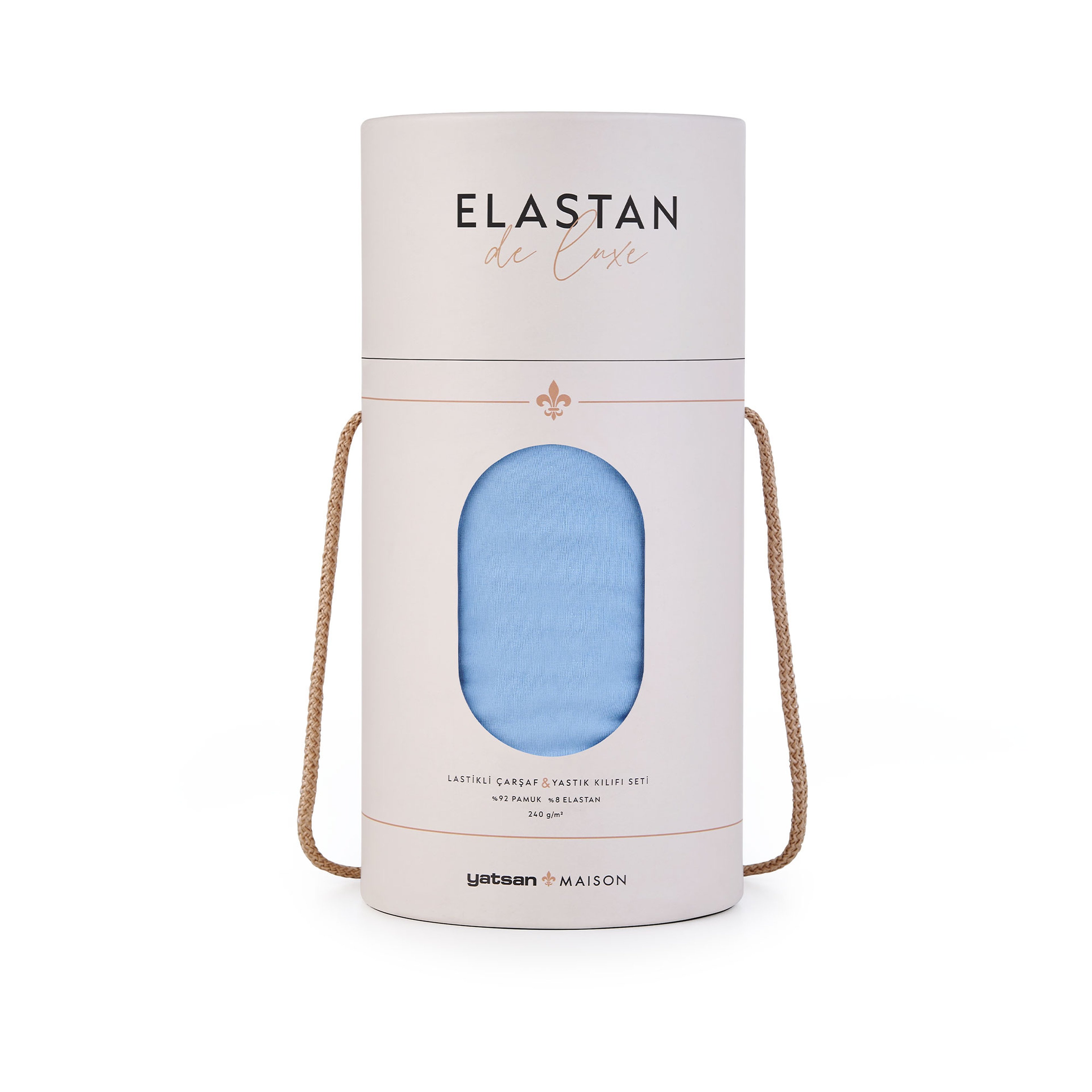 Elastan De Luxe Lastikli Çarşaf & Yastık Kılıf Seti Mavi