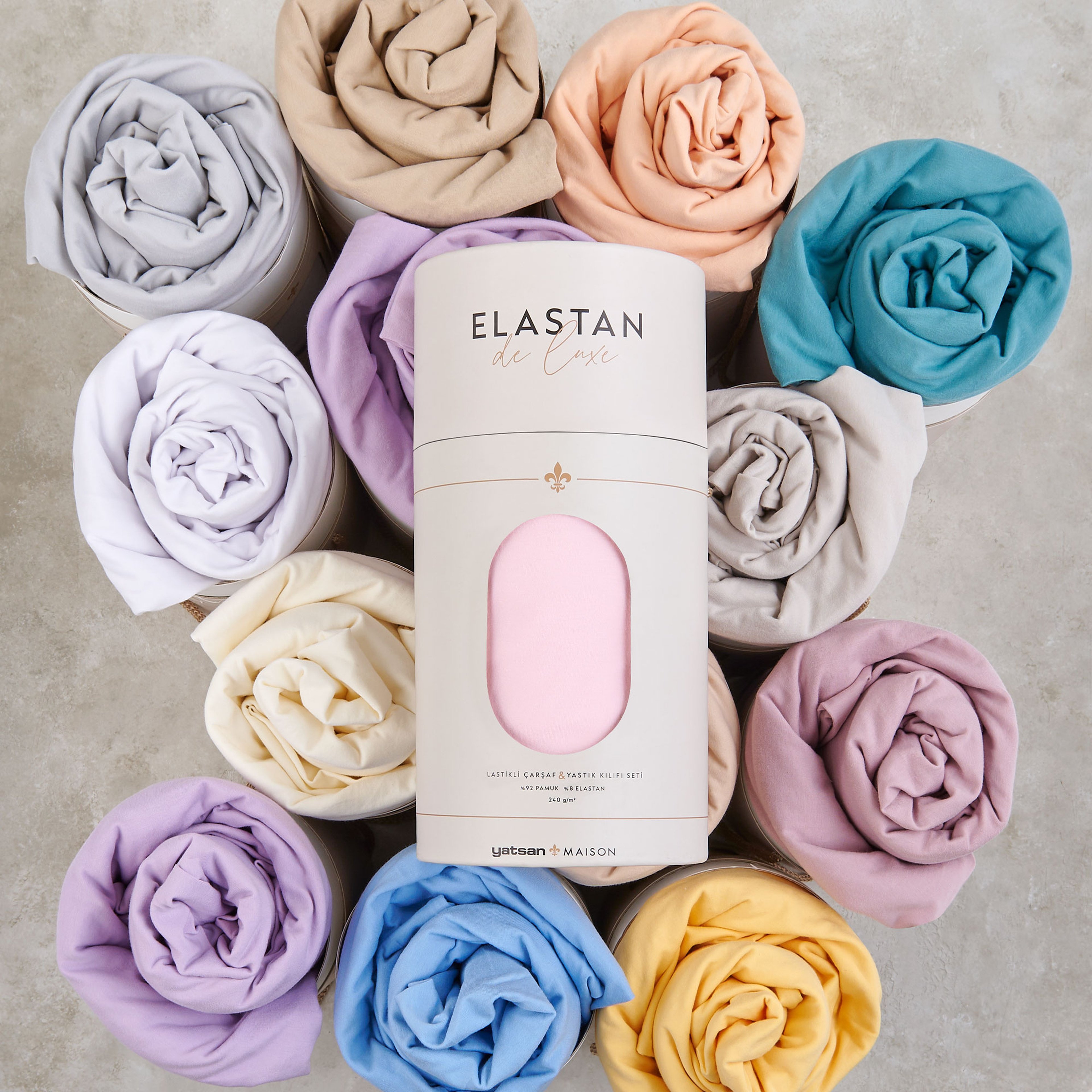 Elastan De Luxe Lastikli Çarşaf & Yastık Kılıf Seti Açık Petrol