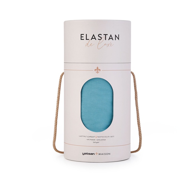 Elastan De Luxe Lastikli Çarşaf & Yastık Kılıf Seti Açık Petrol
