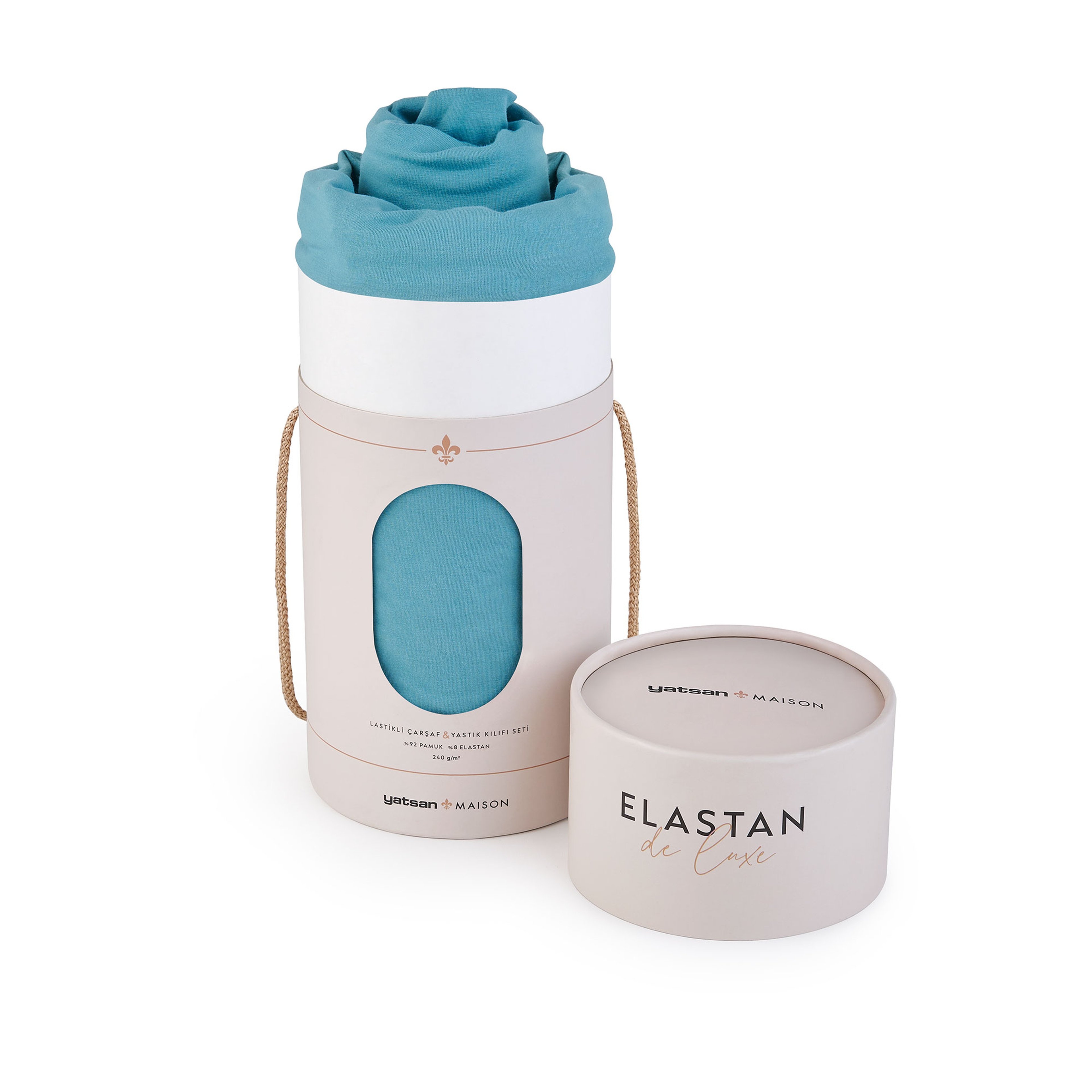 Elastan De Luxe Lastikli Çarşaf & Yastık Kılıf Seti Açık Petrol