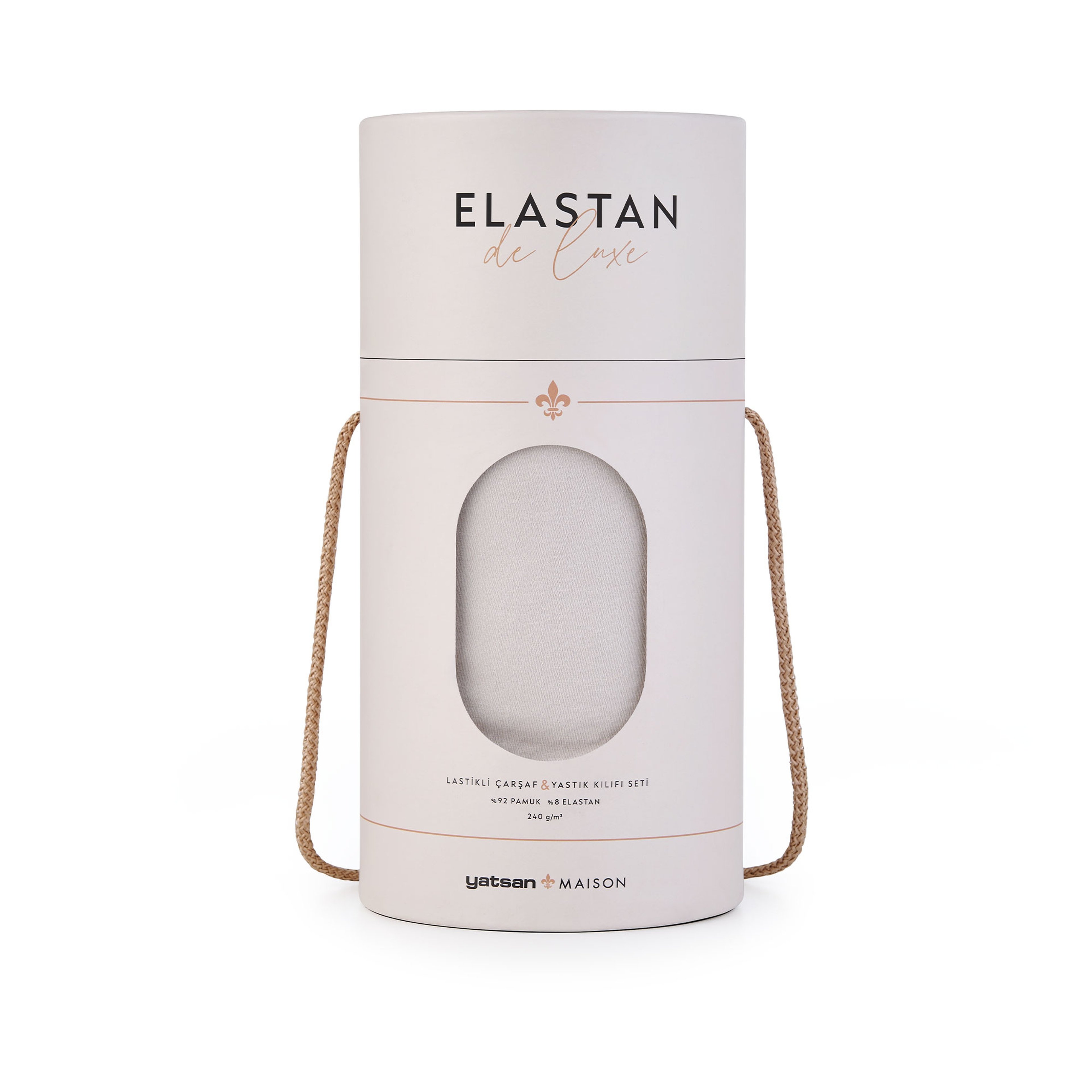 Elastan De Luxe Lastikli Çarşaf & Yastık Kılıf Seti Taş Rengi