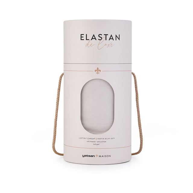 Elastan De Luxe Lastikli Çarşaf & Yastık Kılıf Seti Taş Rengi