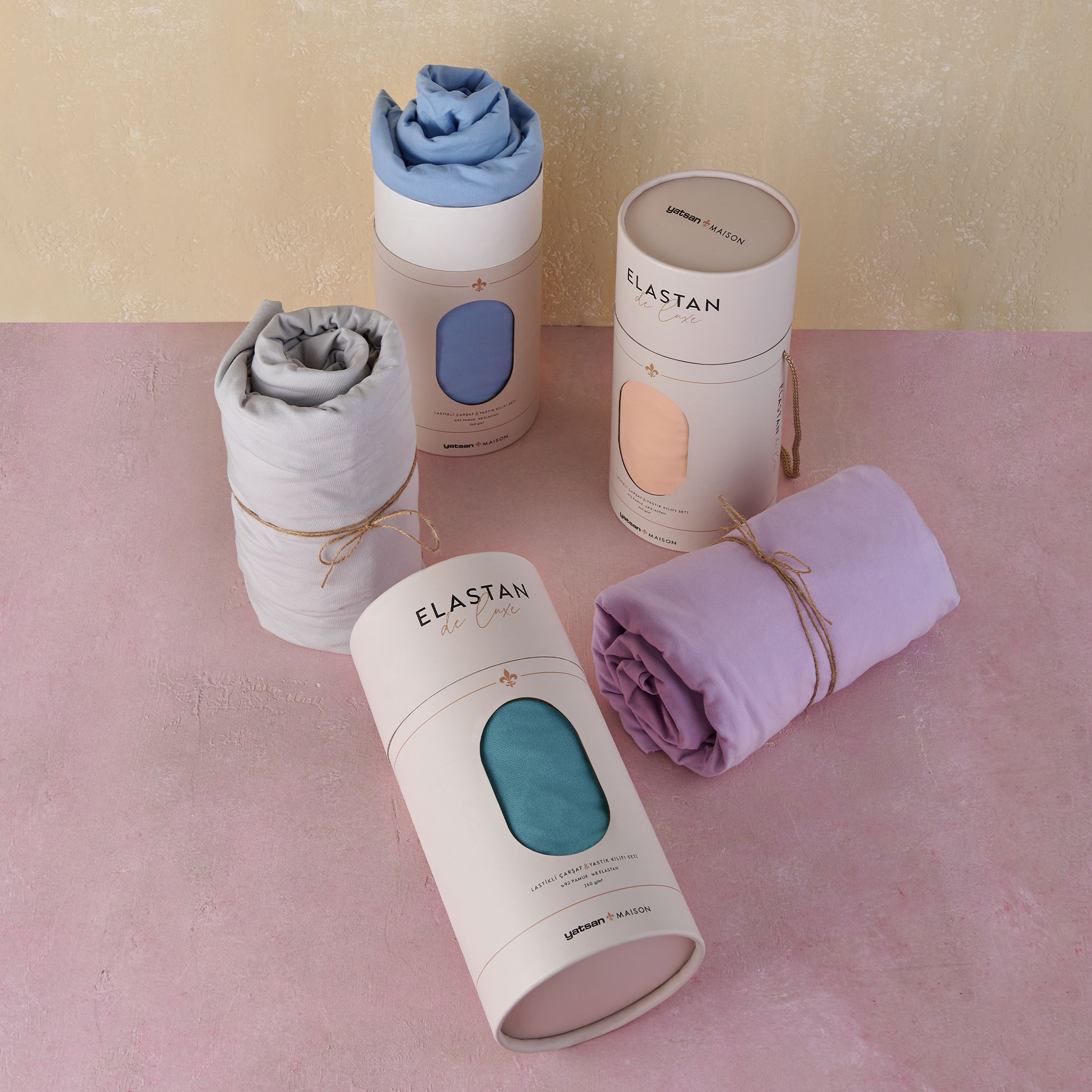 Elastan De Luxe Lastikli Çarşaf & Yastık Kılıf Seti Lila