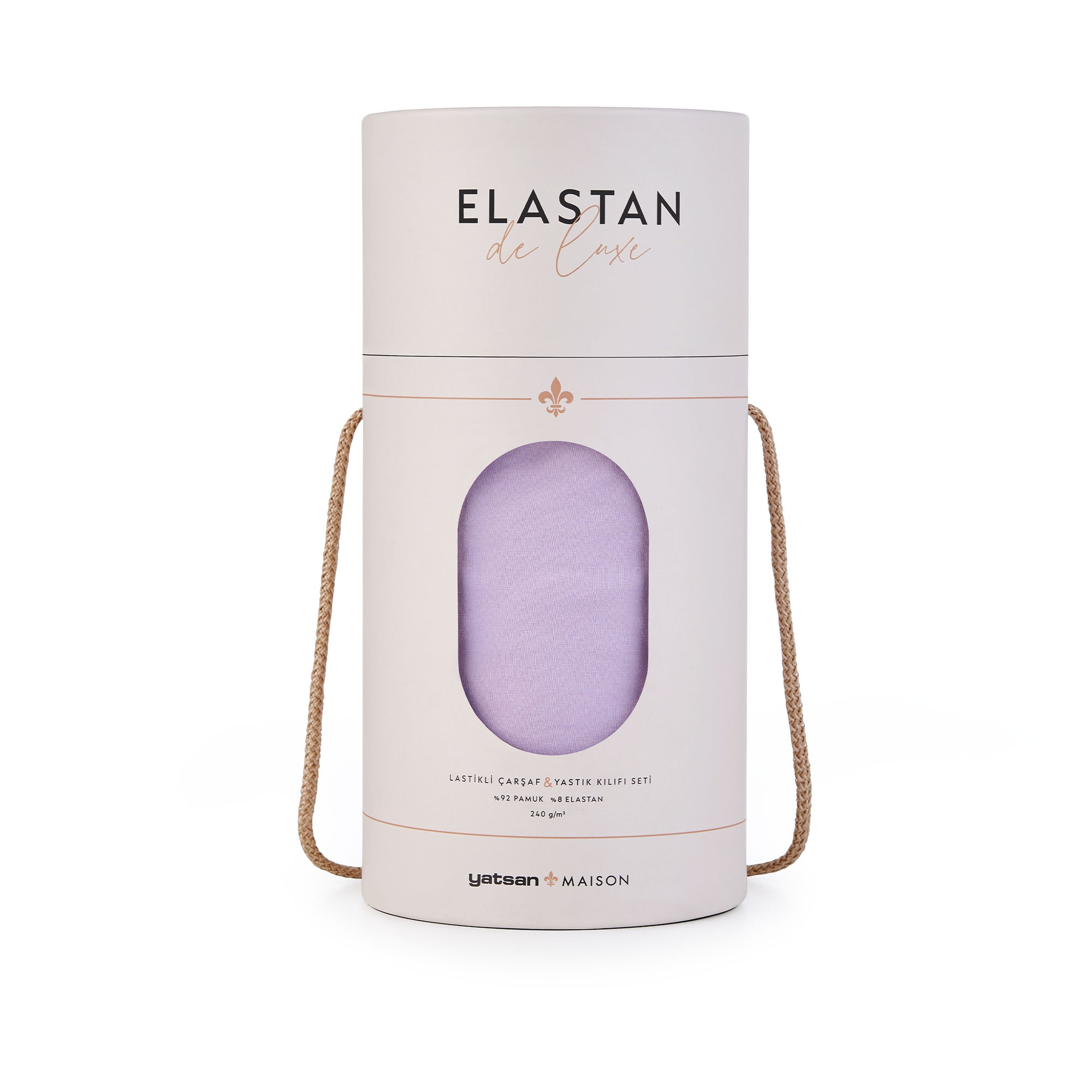 Elastan De Luxe Lastikli Çarşaf & Yastık Kılıf Seti Lila