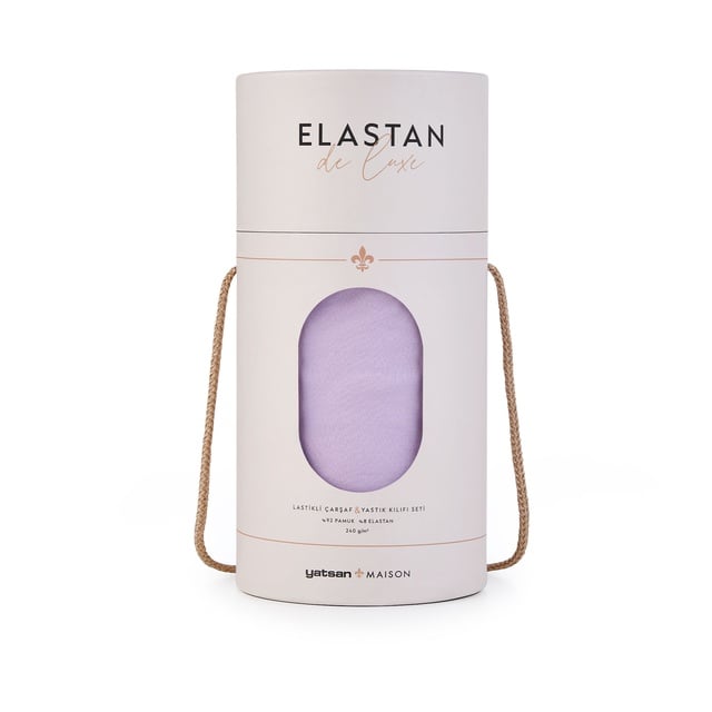 Elastan De Luxe Lastikli Çarşaf & Yastık Kılıf Seti Lila