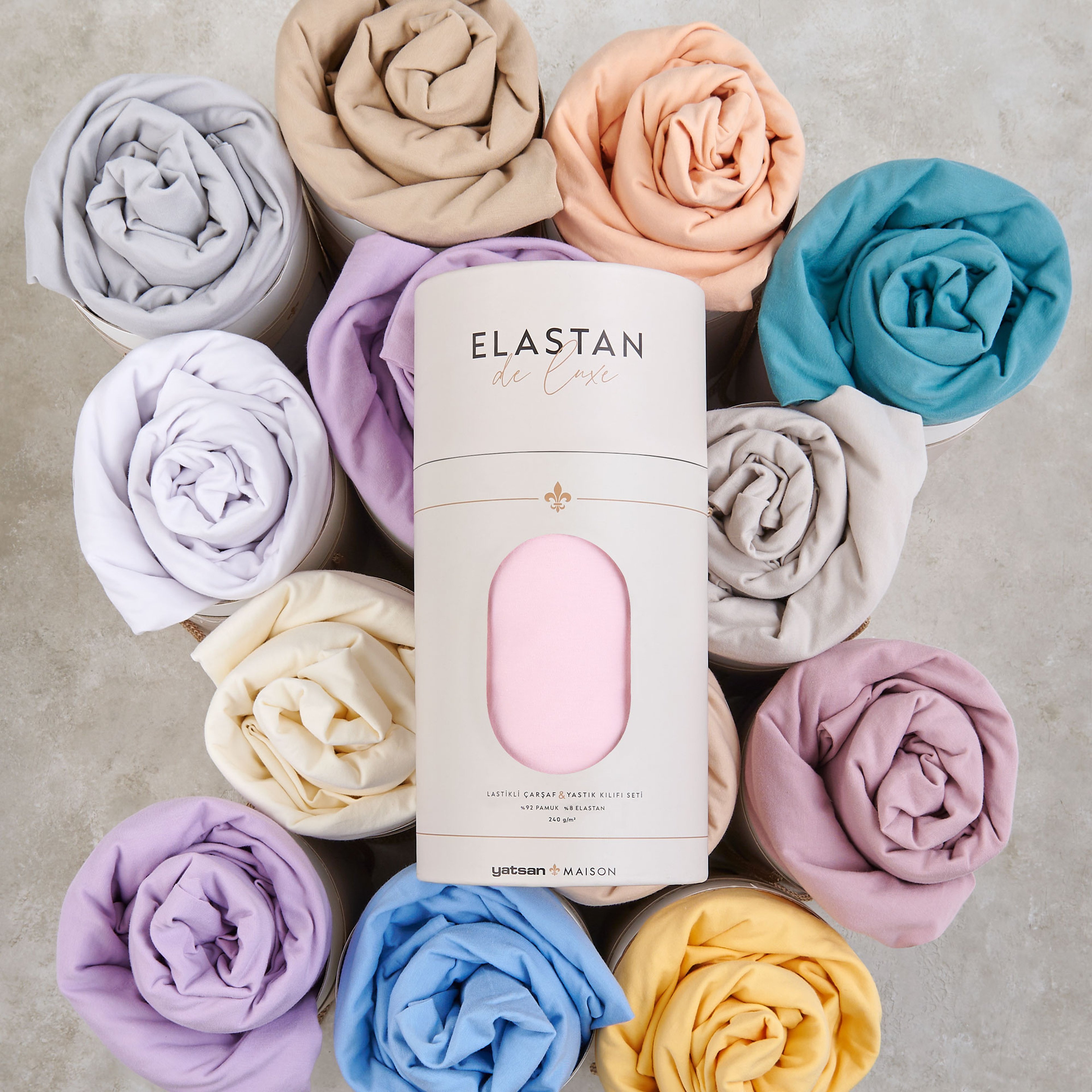 Elastan De Luxe Lastikli Çarşaf & Yastık Kılıf Seti Ten Rengi