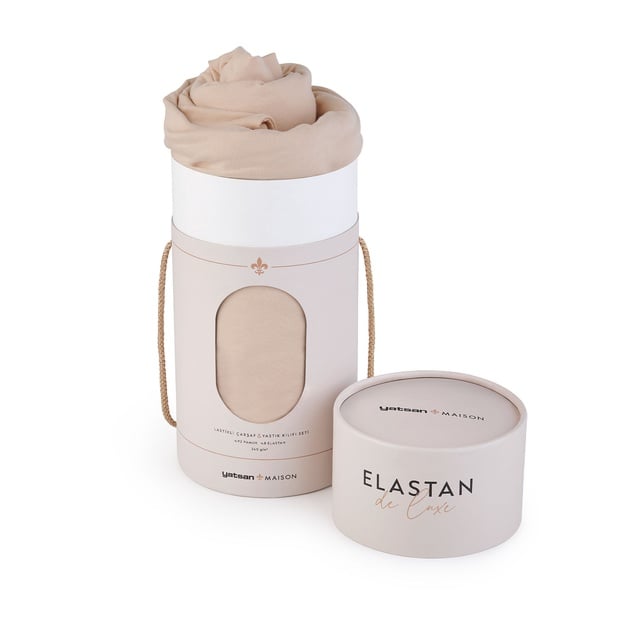 Elastan De Luxe Lastikli Çarşaf & Yastık Kılıf Seti Ten Rengi