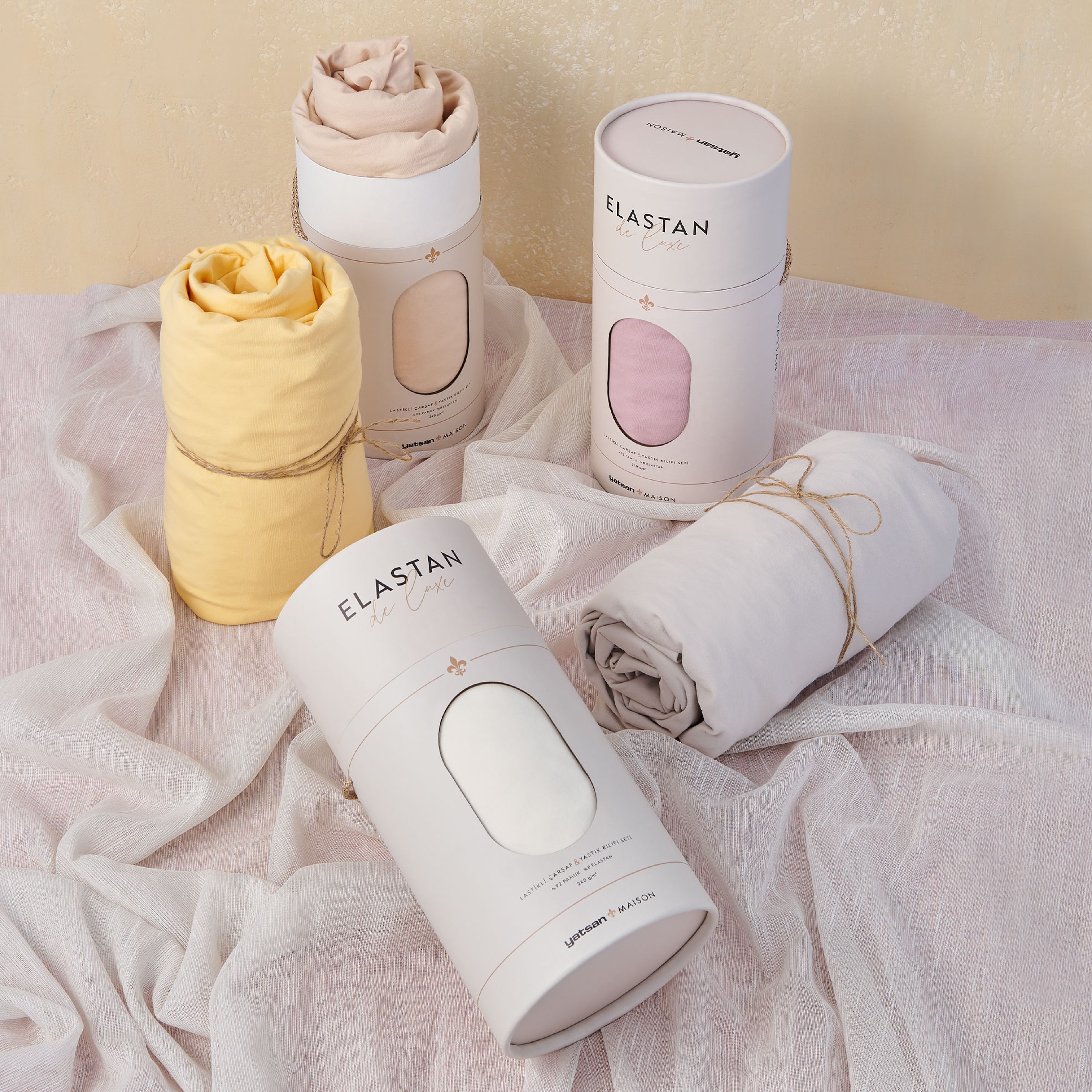 Elastan De Luxe Lastikli Çarşaf & Yastık Kılıf Seti Gül Kurusu