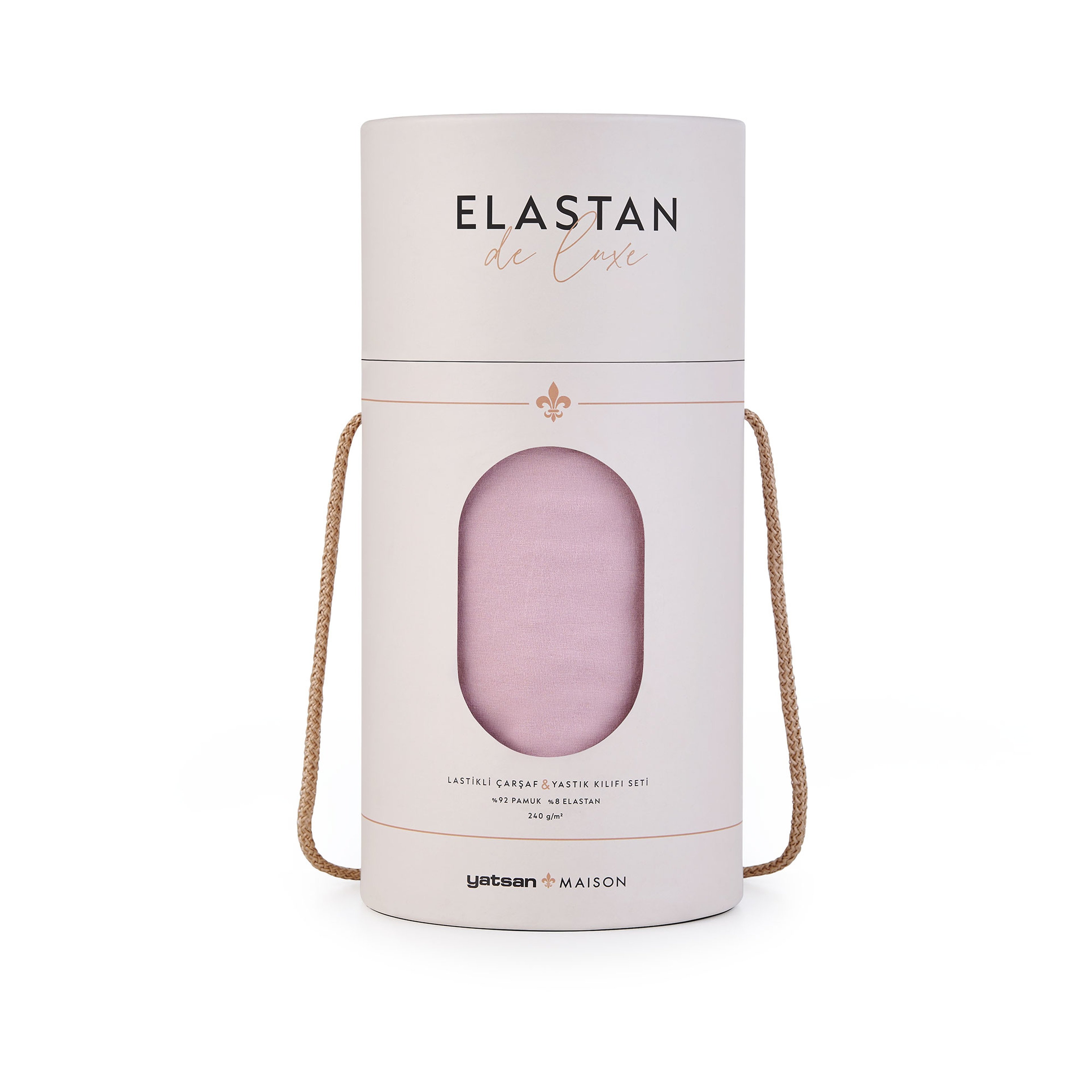 Elastan De Luxe Lastikli Çarşaf & Yastık Kılıf Seti Gül Kurusu