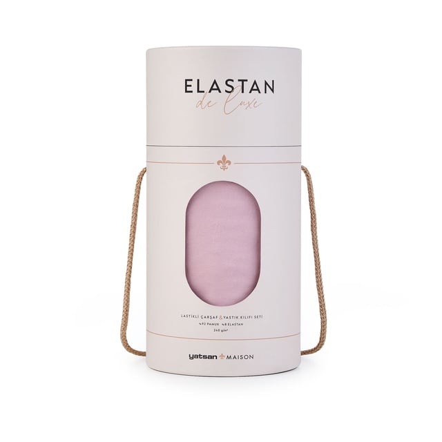 Elastan De Luxe Lastikli Çarşaf & Yastık Kılıf Seti Gül Kurusu