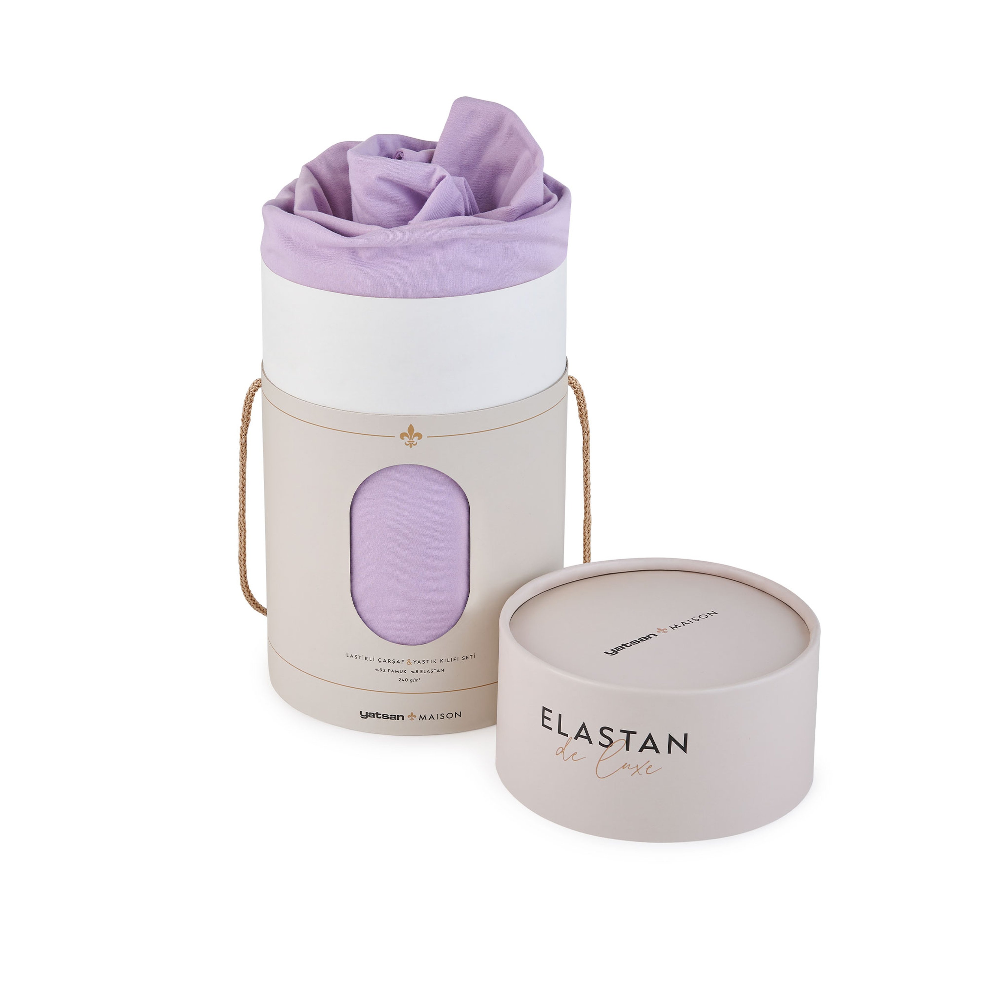 Elastan De Luxe Lastikli Çarşaf & Yastık Kılıf Seti Gül Kurusu