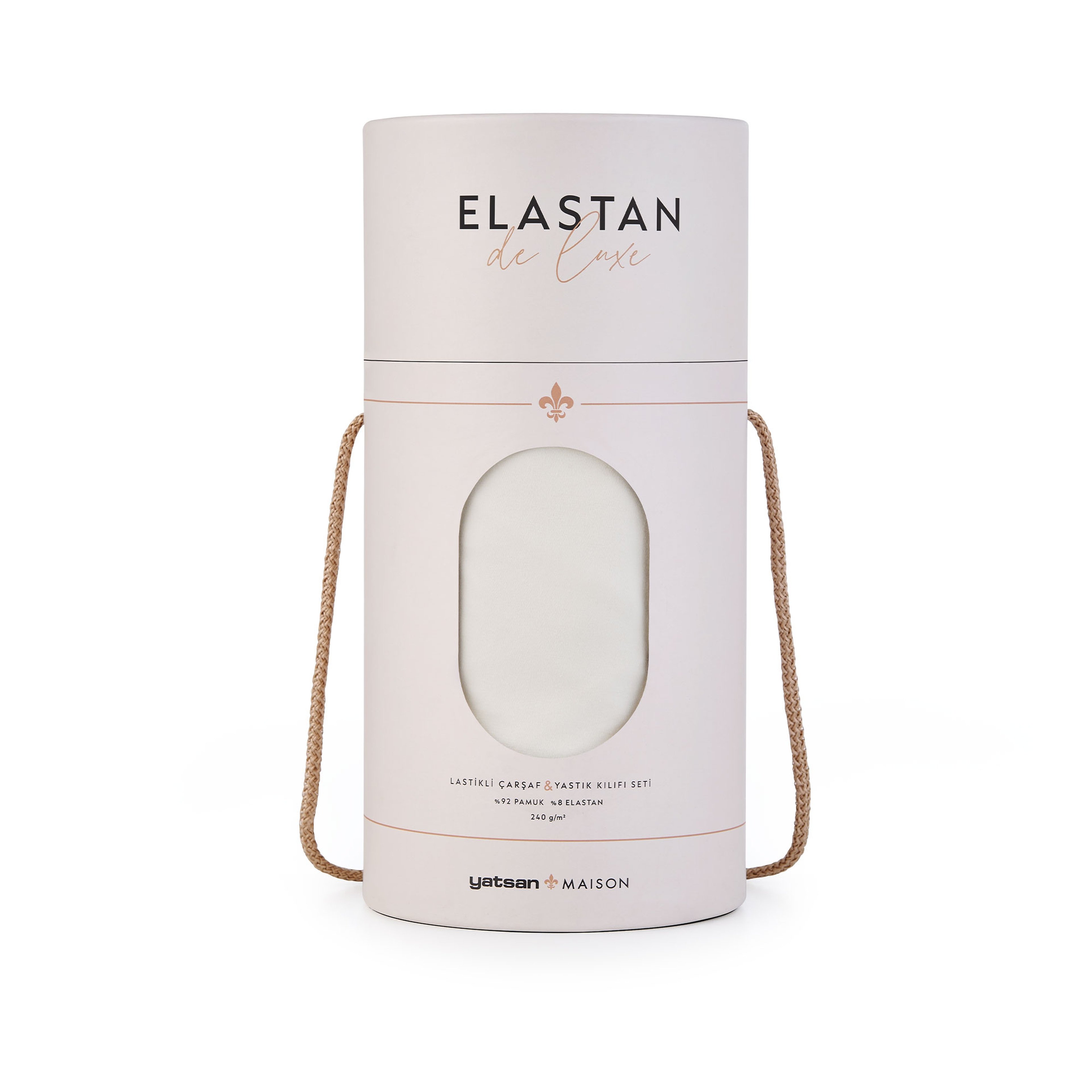 Elastan De Luxe Lastikli Çarşaf & Yastık Kılıf Seti Ekru