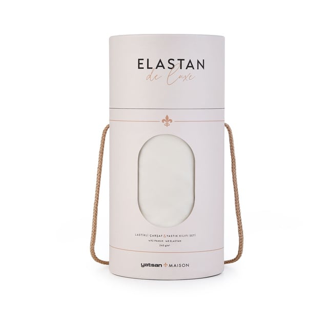 Elastan De Luxe Lastikli Çarşaf & Yastık Kılıf Seti Ekru