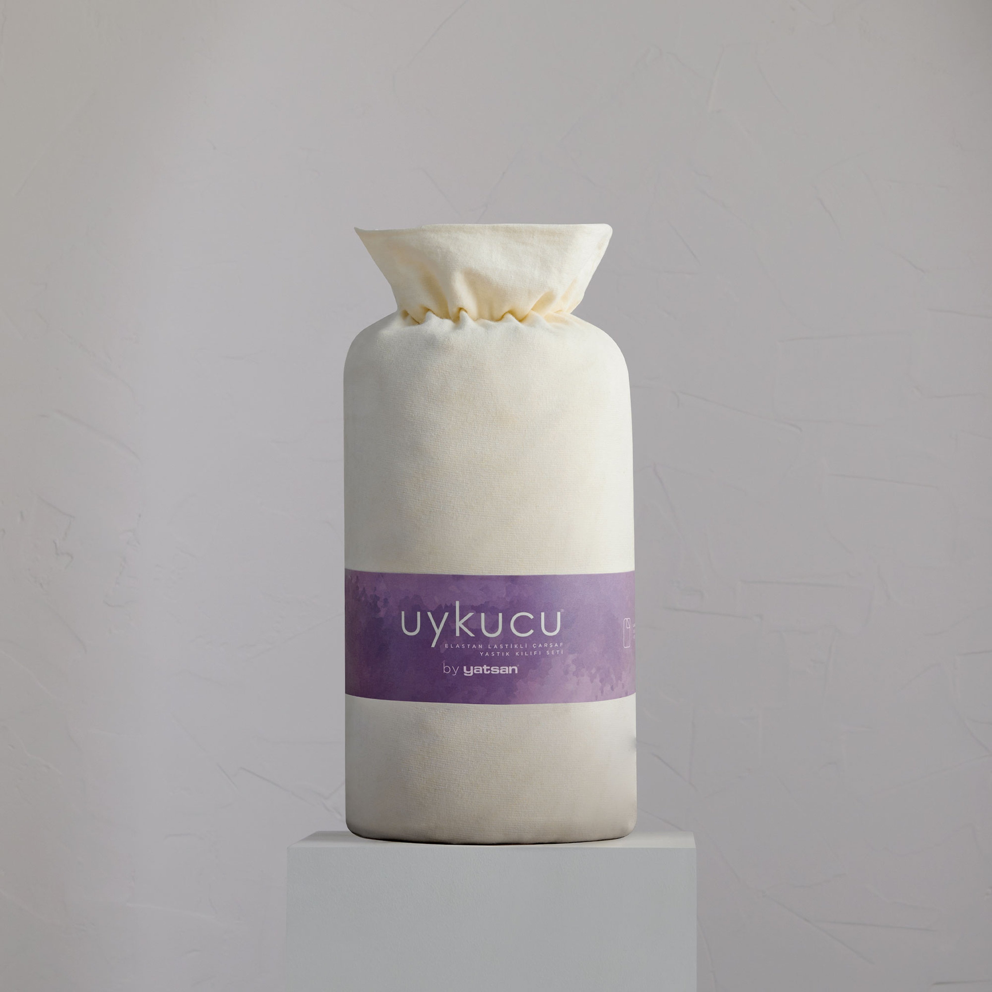 Uykucu Elastan Lastikli Çarşaf Seti Ekru