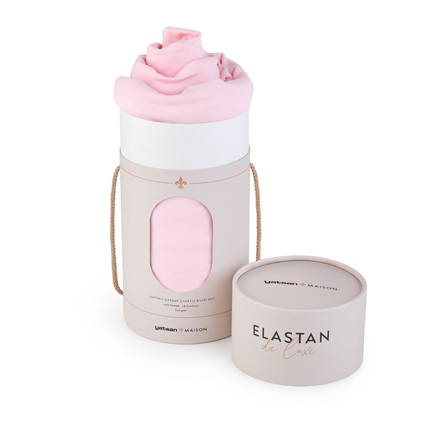 Elastan De Luxe Lastikli Çarşaf & Yastık Kılıf Seti Pembe