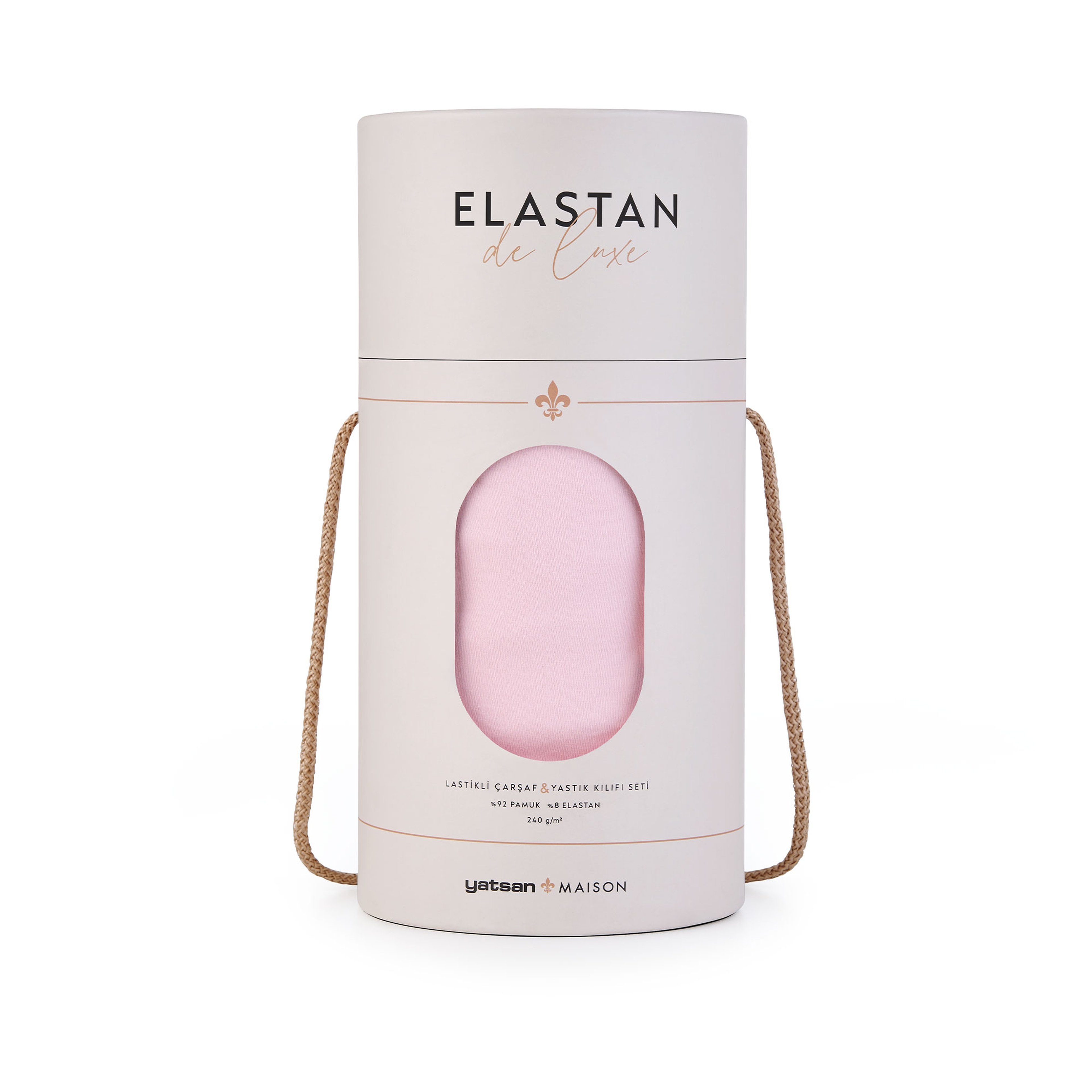 Elastan De Luxe Lastikli Çarşaf & Yastık Kılıf Seti Pembe