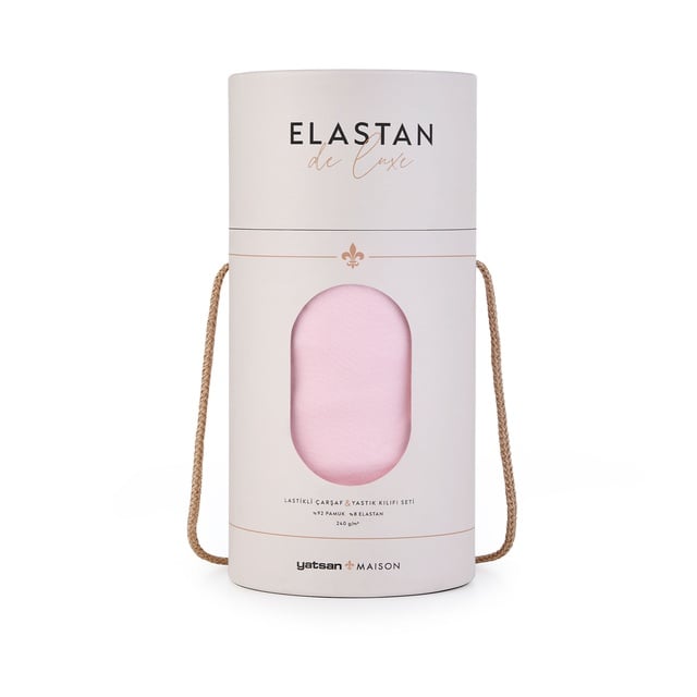 Elastan De Luxe Lastikli Çarşaf & Yastık Kılıf Seti Pembe