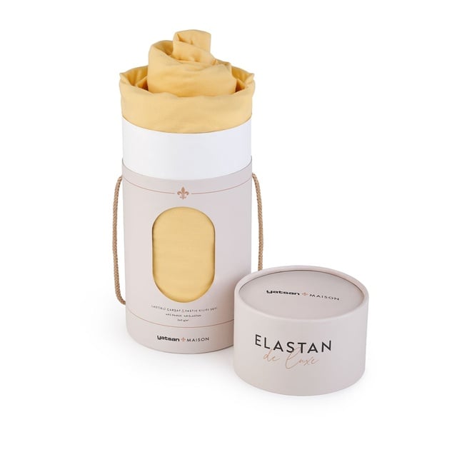 Elastan De Luxe Lastikli Çarşaf & Yastık Kılıf Seti Sarı