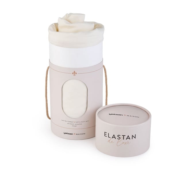 Elastan De Luxe Lastikli Çarşaf & Yastık Kılıf Seti Ekru