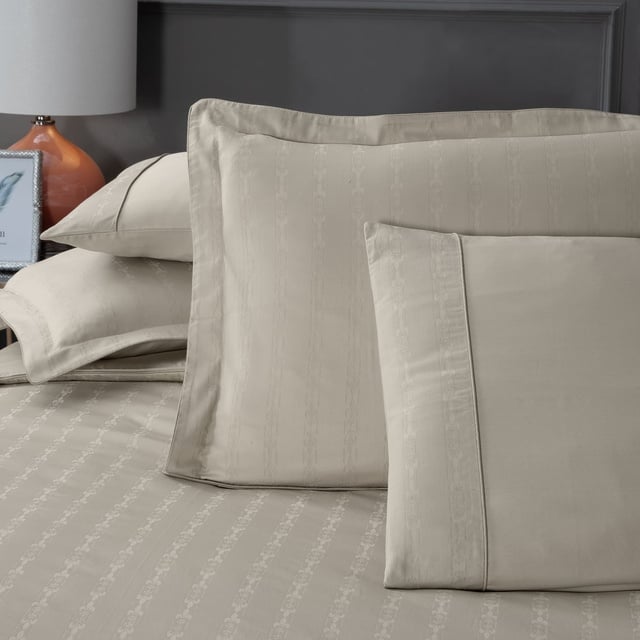 Yatsan Maison Jacquard Classy Merserize Pamuk Bej Nevresim Takımı