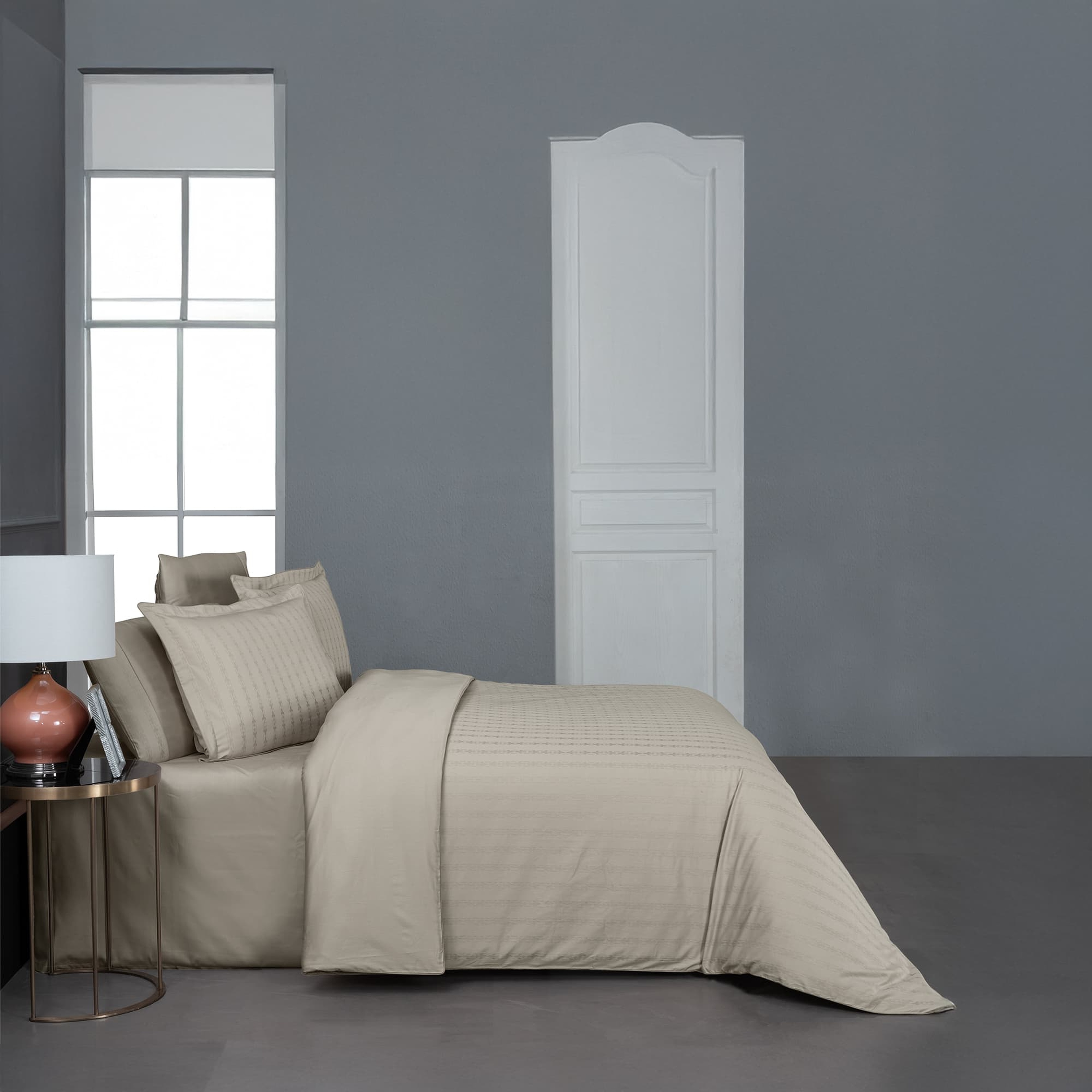 Yatsan Maison Jacquard Classy Merserize Pamuk Bej Nevresim Takımı