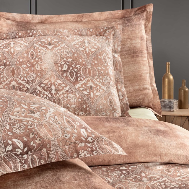 Yatsan Maison Oriental Merserize Pamuk Kiremit Nevresim Takımı