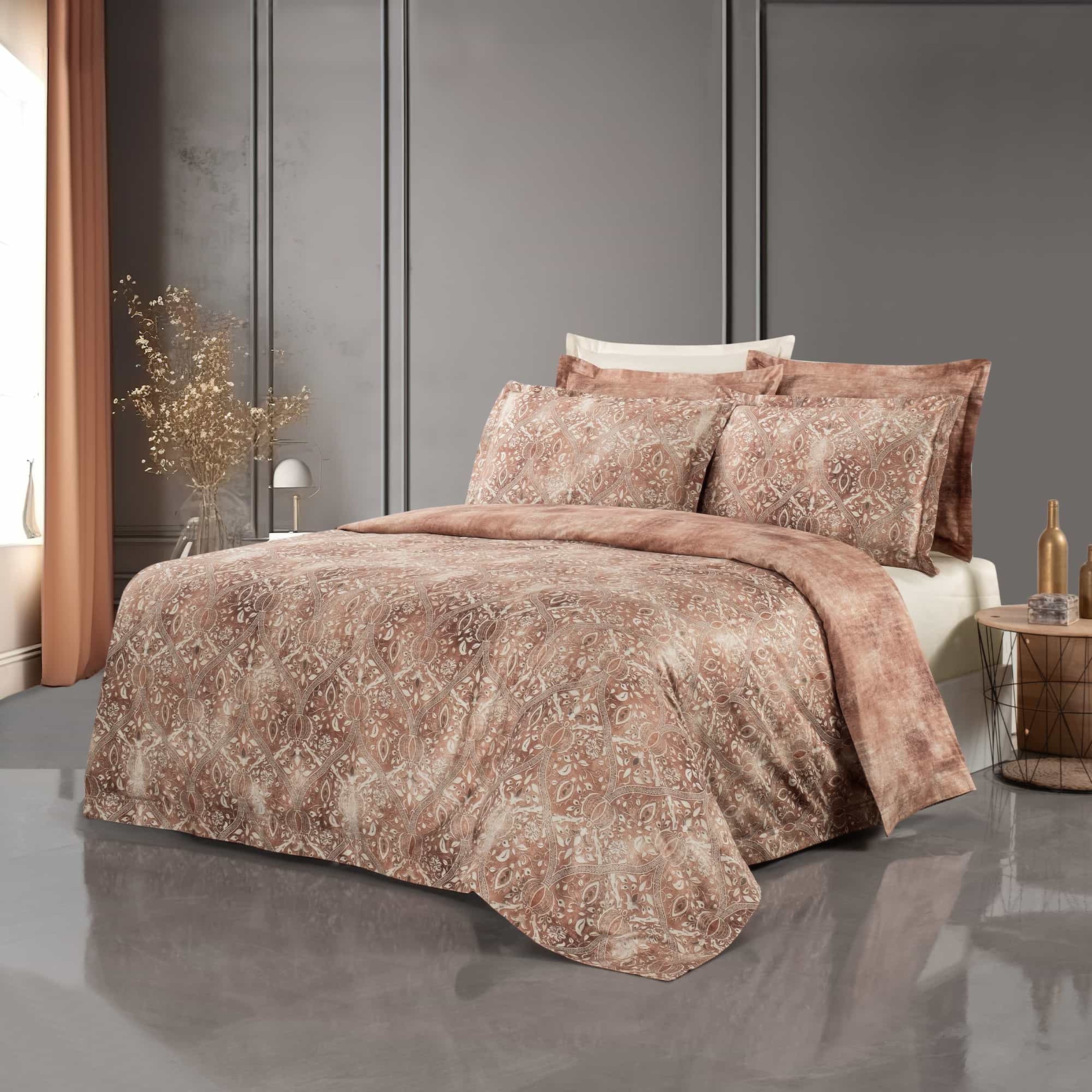 Yatsan Maison Oriental Merserize Pamuk Kiremit Nevresim Takımı