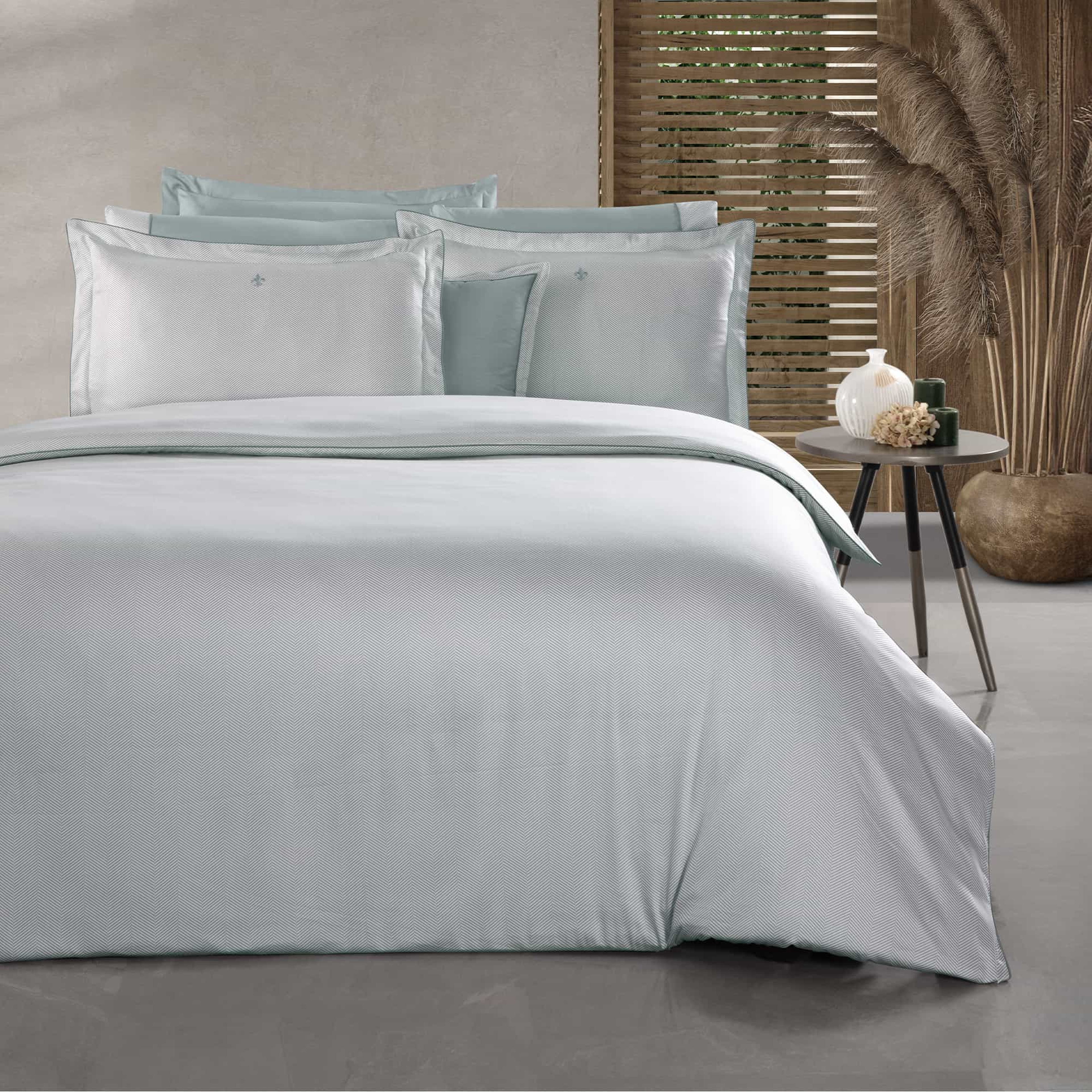 Yatsan Maison Herringbone Merserize Pamuk Yeşil Nevresim Takımı