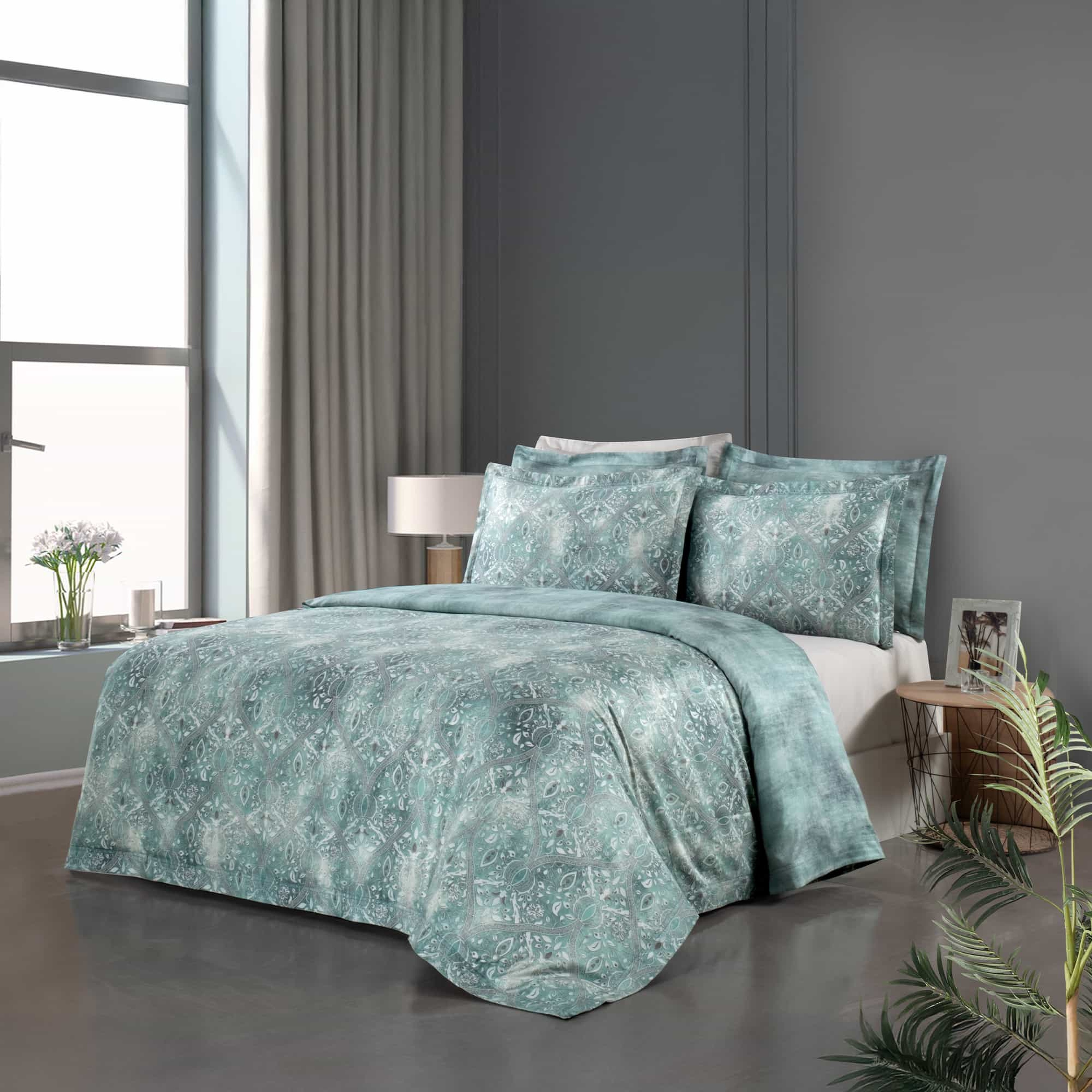 Yatsan Maison Oriental Merserize Pamuk Yeşil Nevresim Takımı