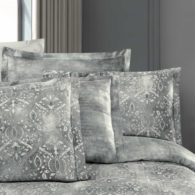 Yatsan Maison Oriental Merserize Pamuk Gri Nevresim Takımı